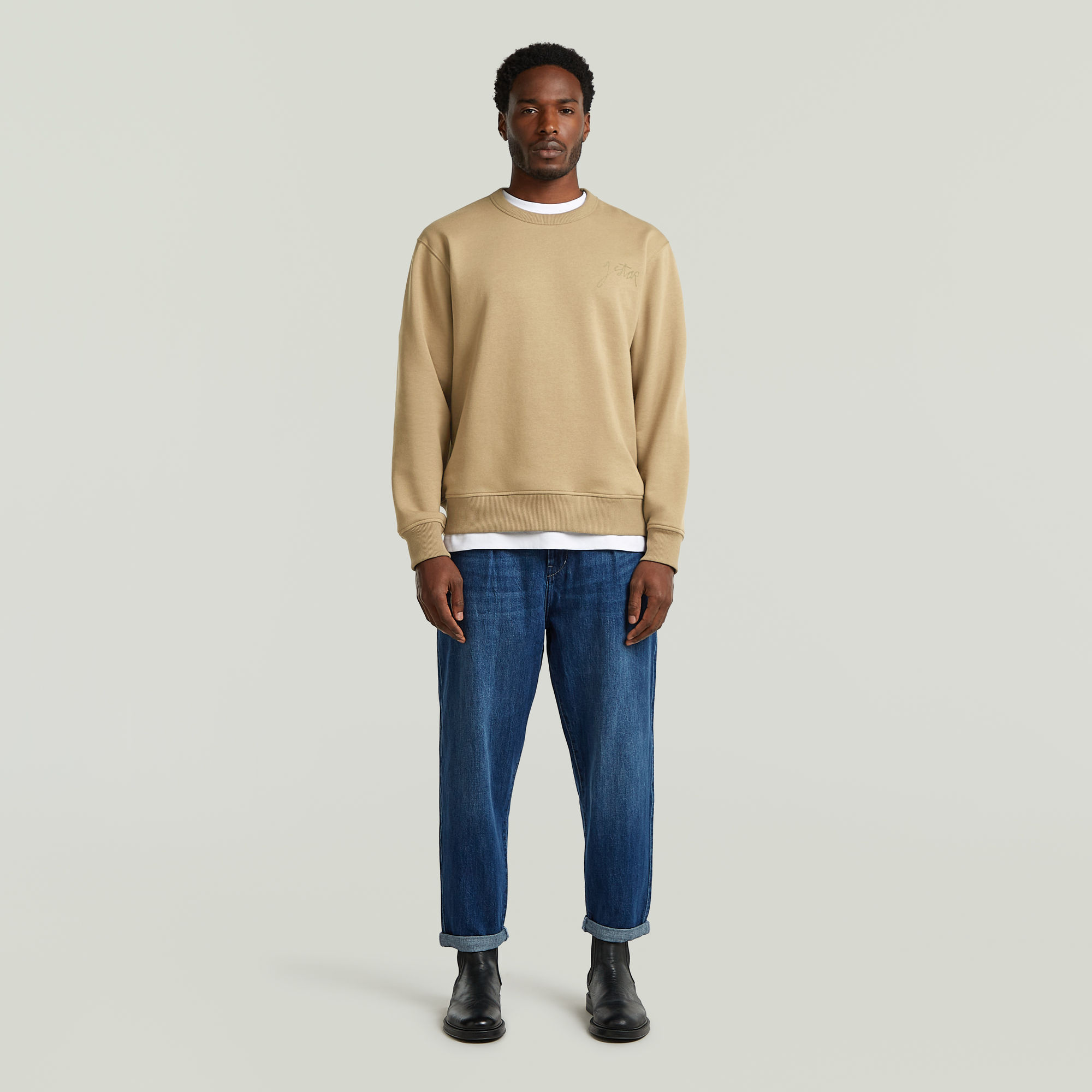 Thumbnail - Script Sweater - Beige - Herren