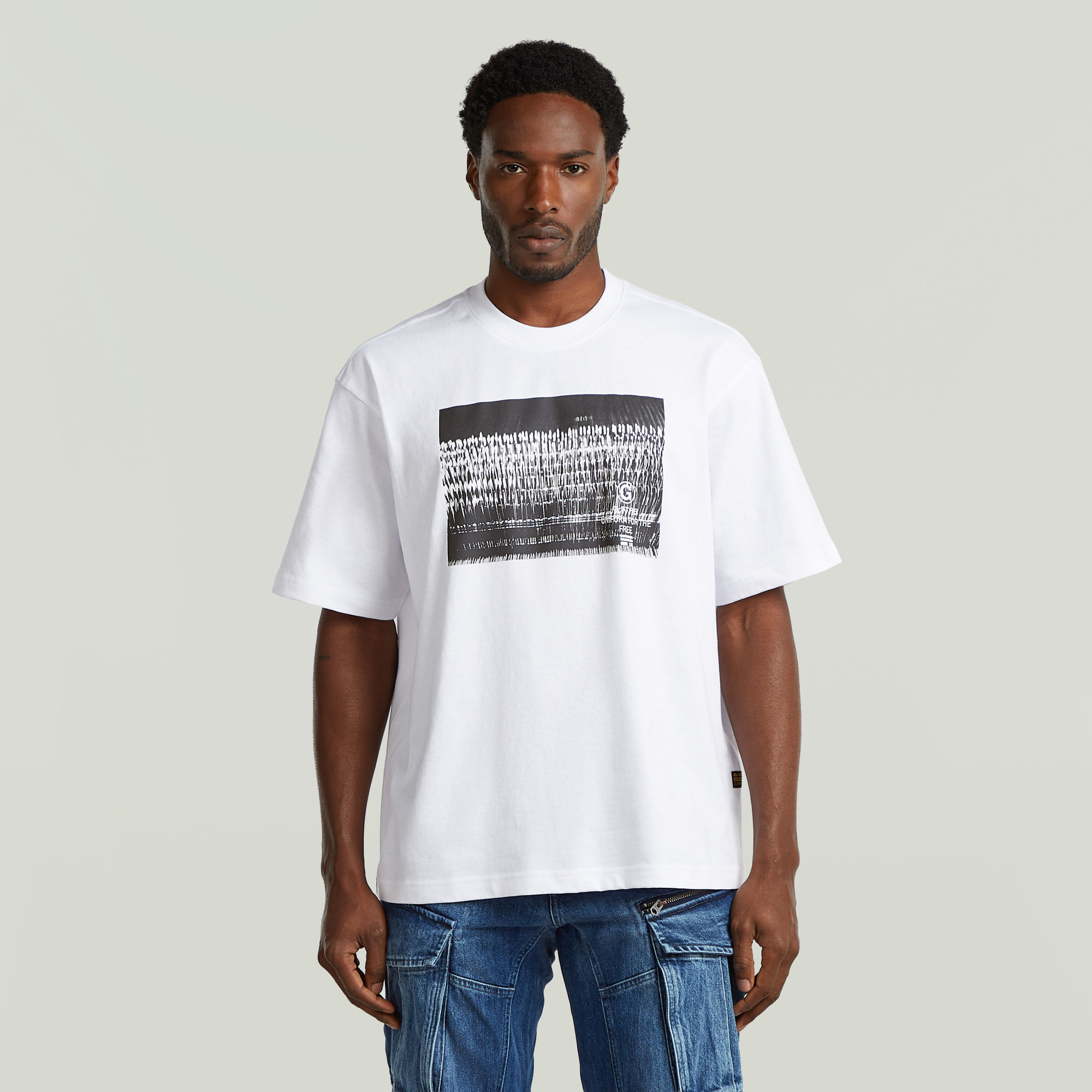 G-Star RAW Photo Print Loose T-shirt - Wit - Heren