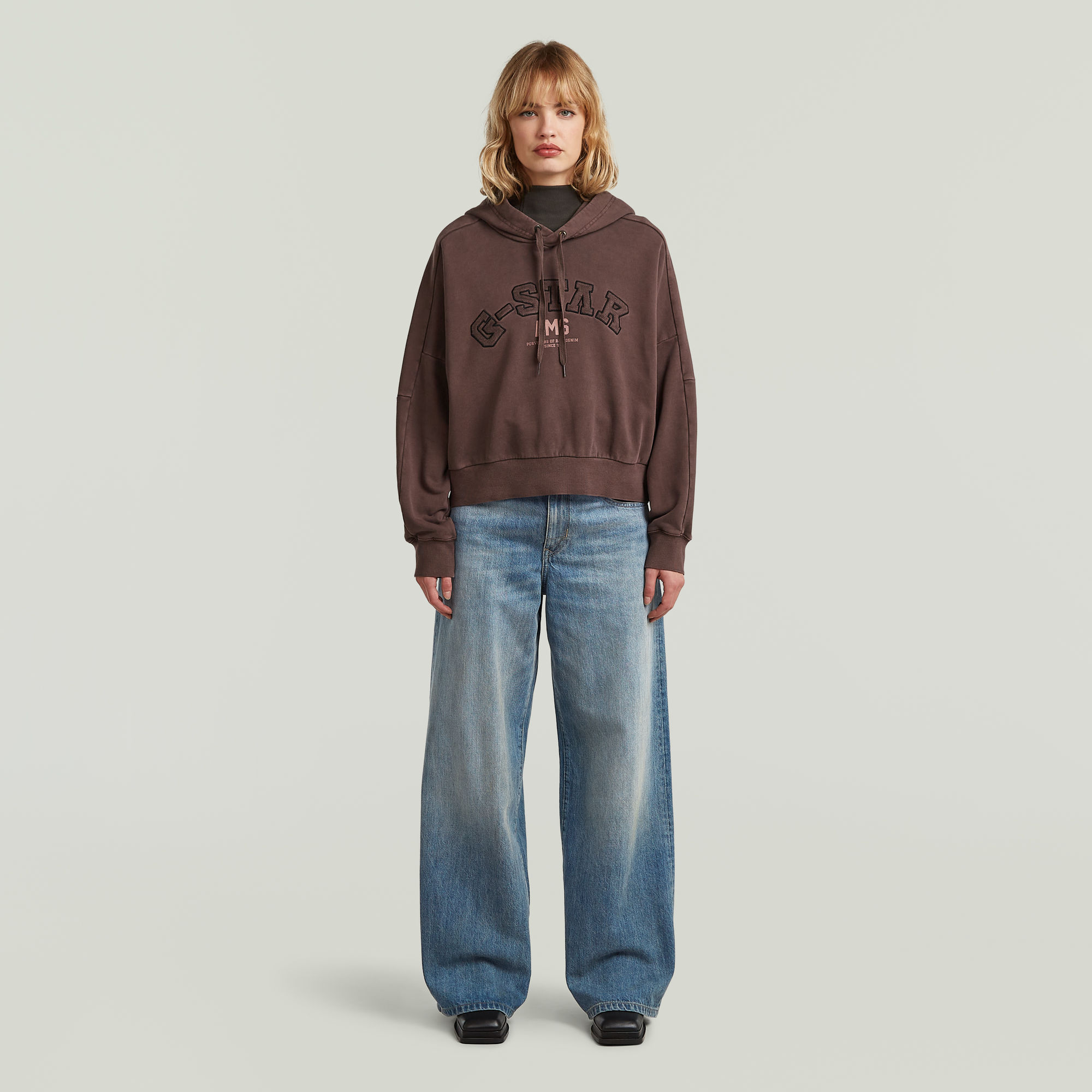 Thumbnail - Collegic Hoodie Sweater - Braun - Damen