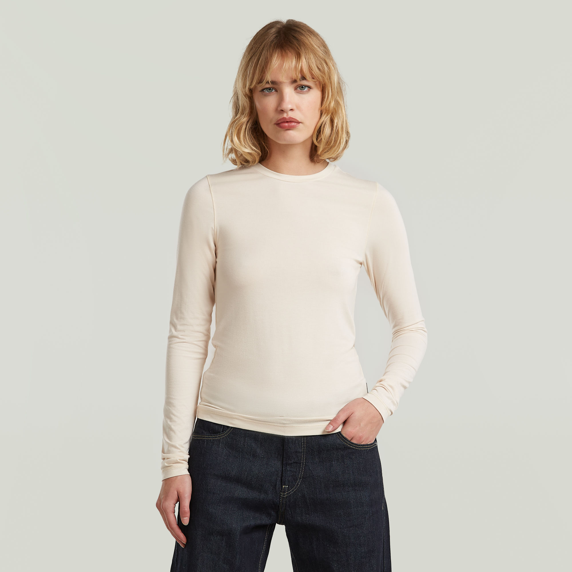 

Crew Slim-T-Shirt - Weiß - Damen