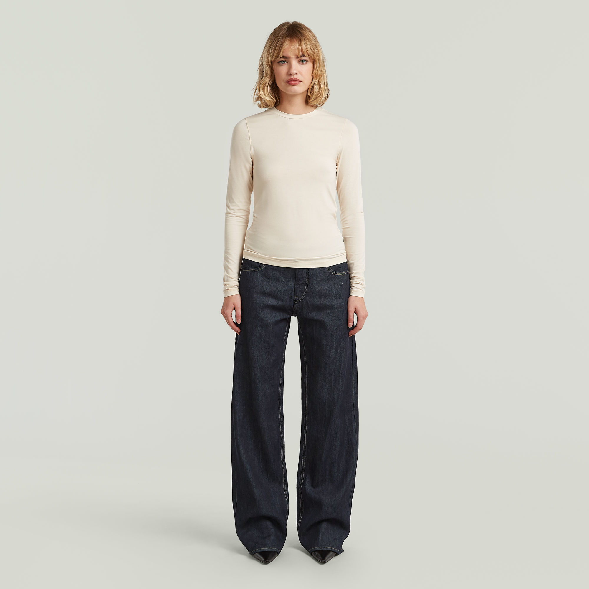 Thumbnail - Crew Slim-T-Shirt - Weiß - Damen