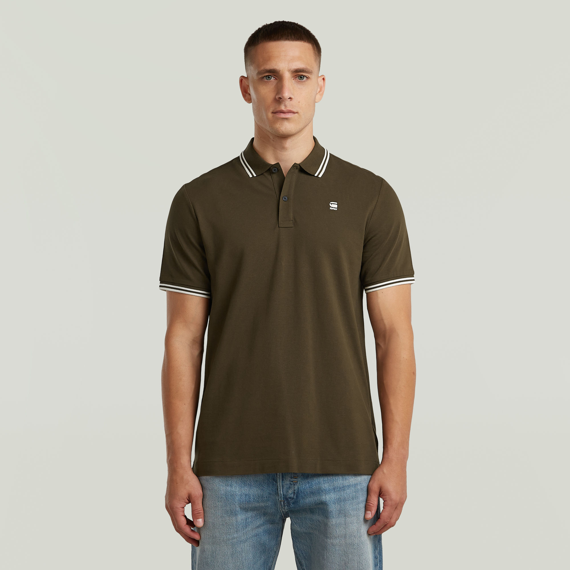

Dunda Slim Stripe Polo - Bruin - Heren