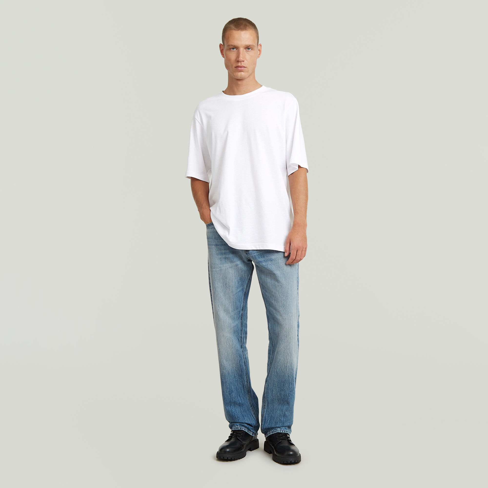 Thumbnail - Dakota Regular Straight Jeans - Mittelblau - Herren