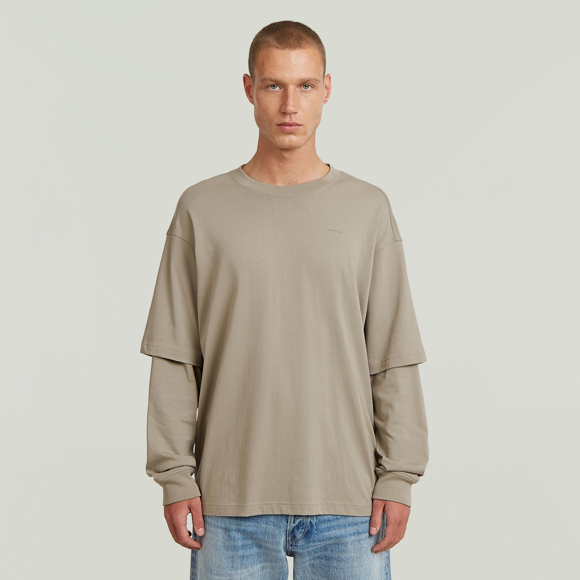 G-Star RAW Double Sleeve Loose T-Shirt - Beige - Heren