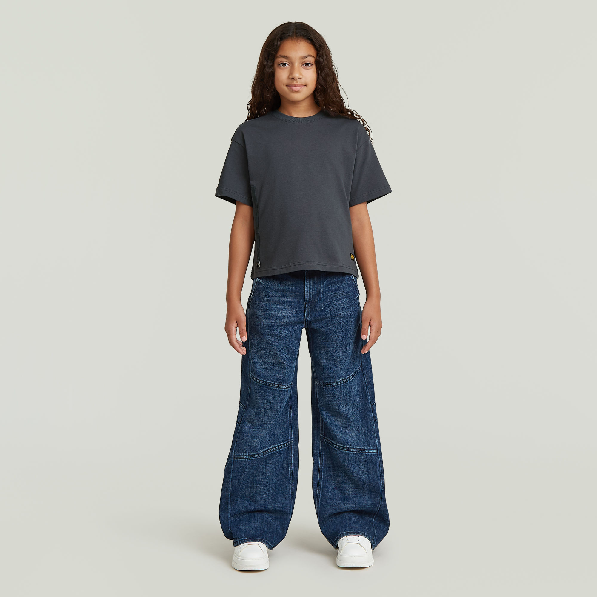 Thumbnail - Girls Bowey Extreme Cargo Loose Jeans - Mittelblau - mädchen