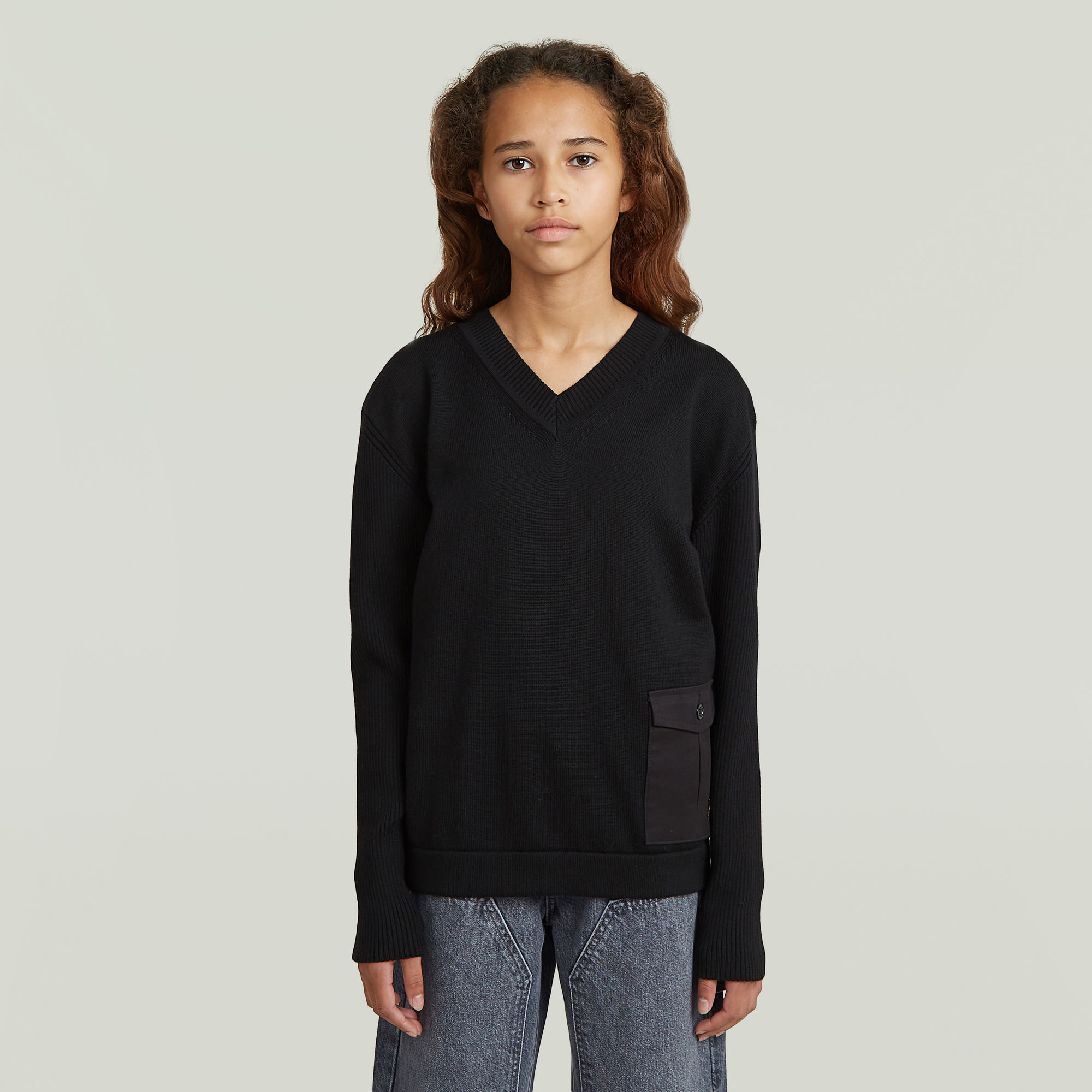 Girls Knit Sweatshirt - Schwarz - mädchen