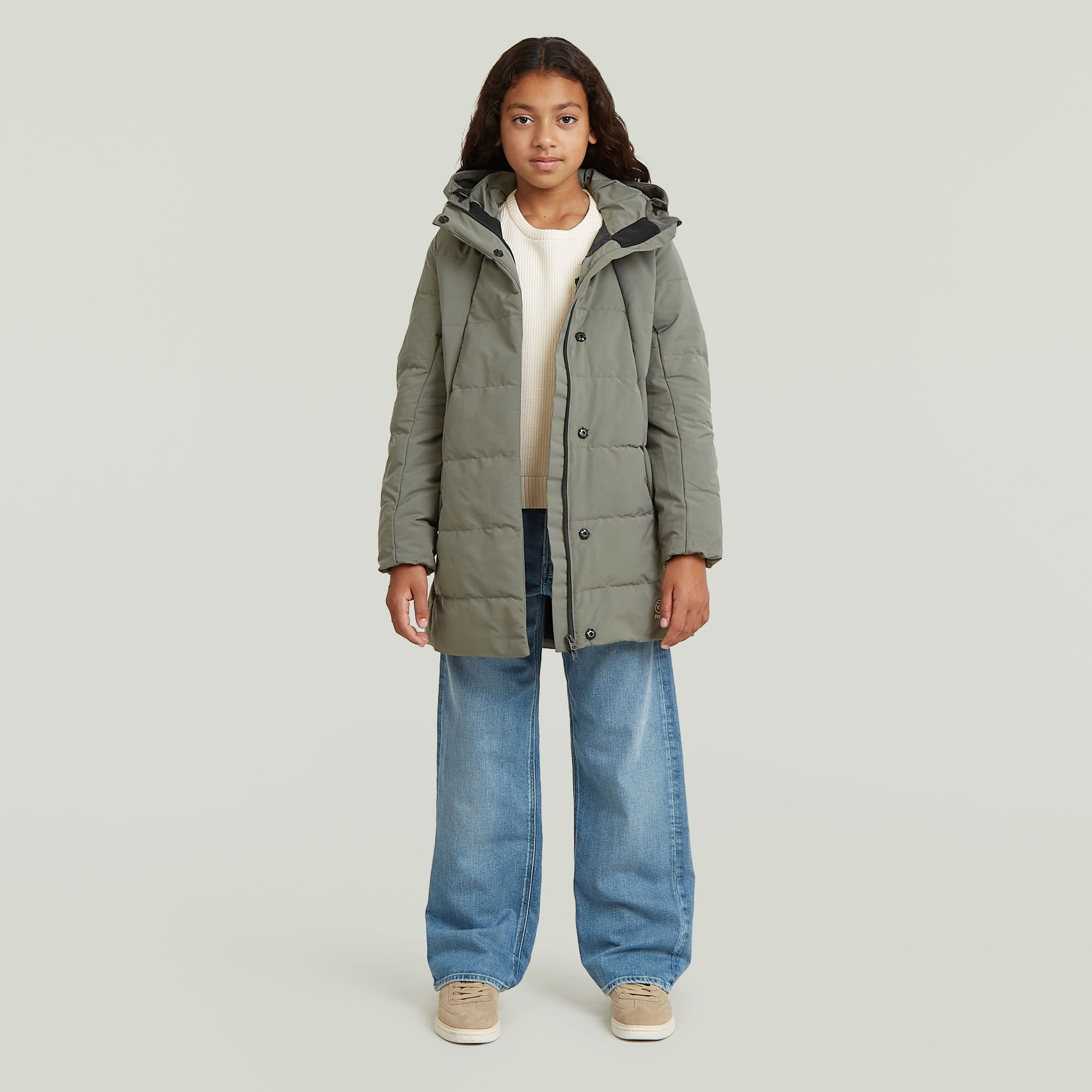 Thumbnail - Girls Cayley Padded Long Jacke - Grau - mädchen