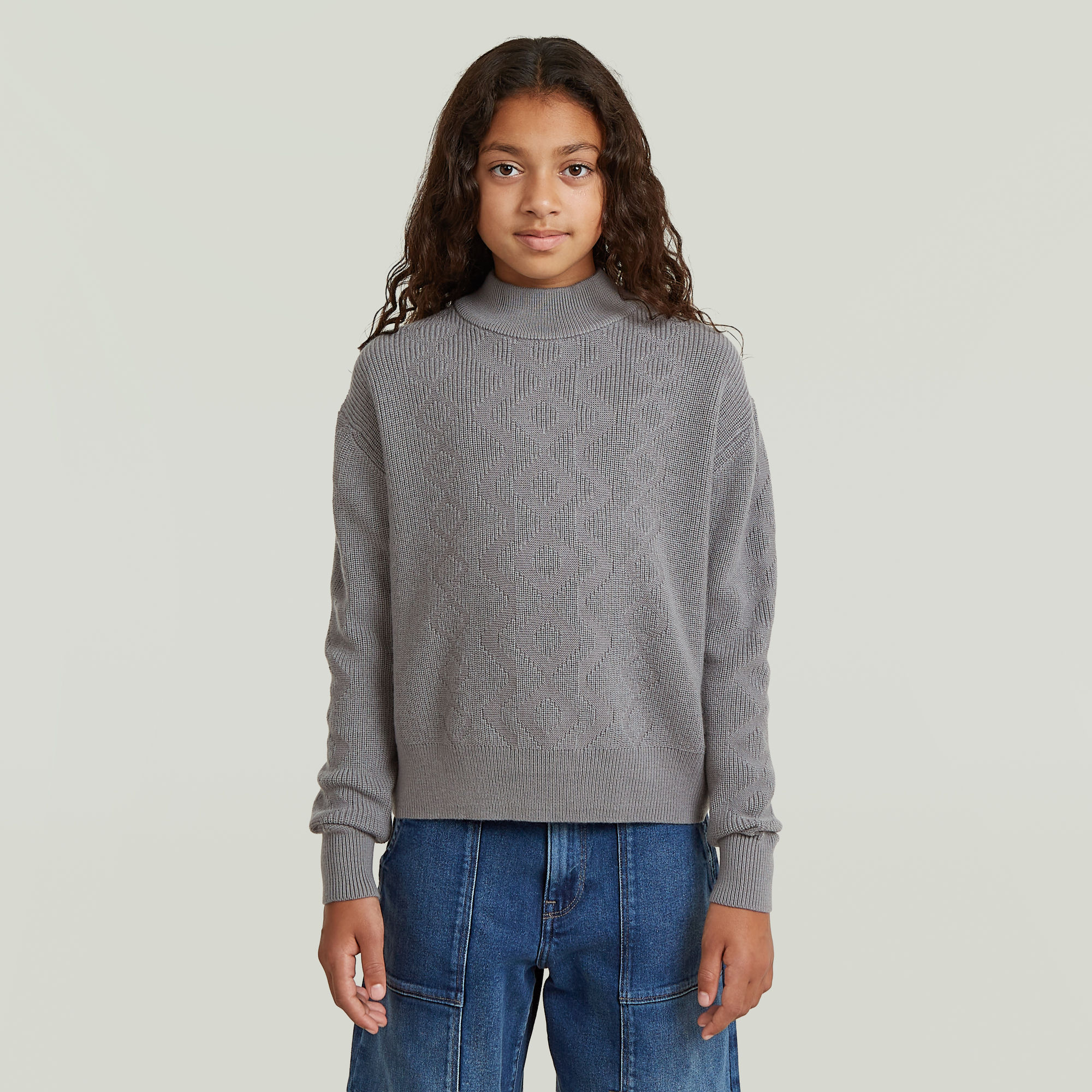 Girls Modern Cableknit Cardigan - Grau - mädchen