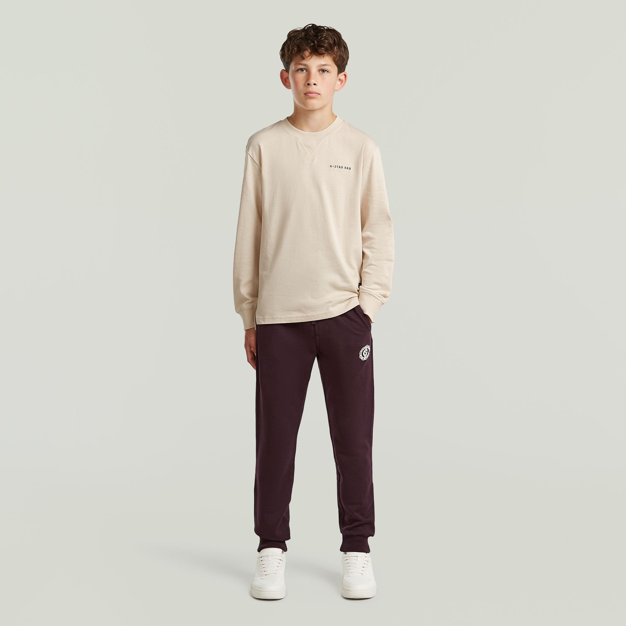 Thumbnail - Boys Regular Sweatpants - Braun - jungen
