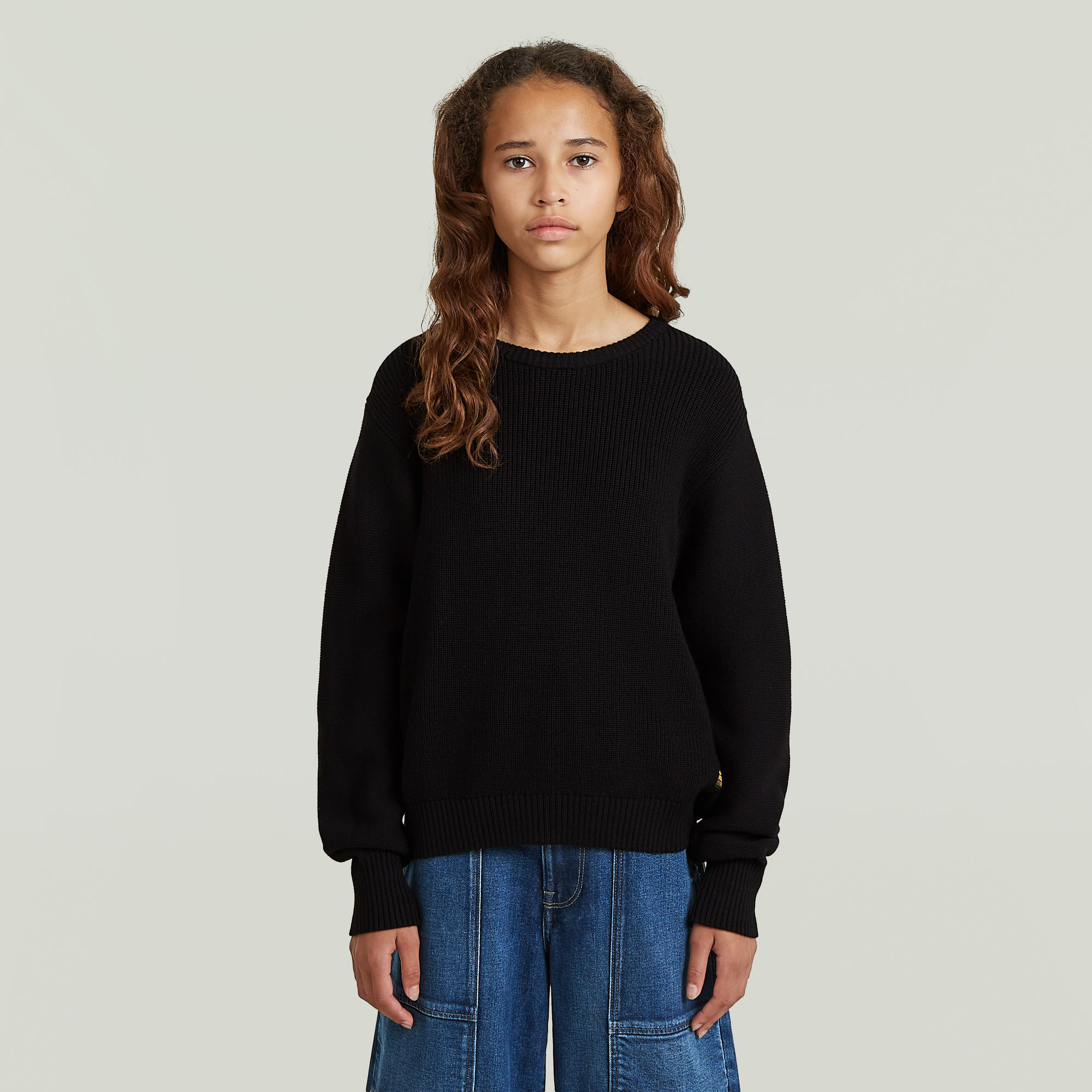 

Trui Cropped Crew voor meisjes - Zwart - meisjes