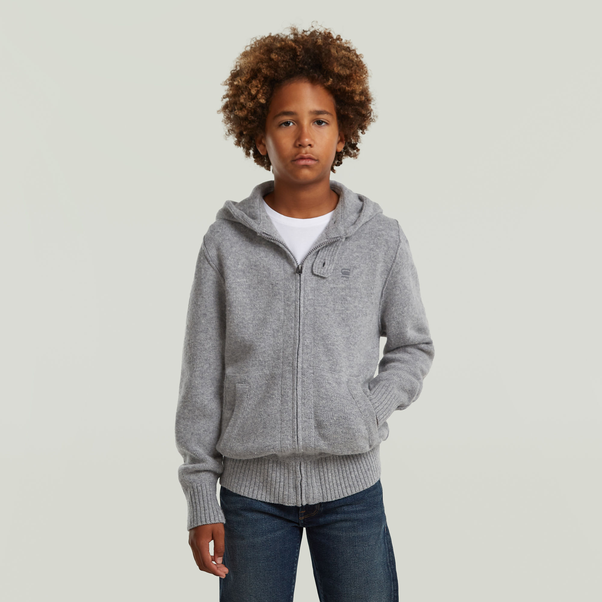 Boys Rag Hooded Full Zip Knit - Grau - jungen