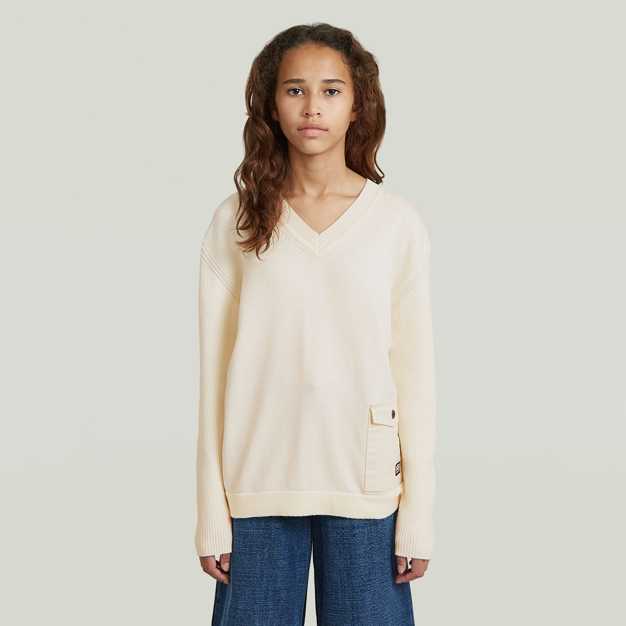 Girls Knit Sweatshirt - Weiß - mädchen