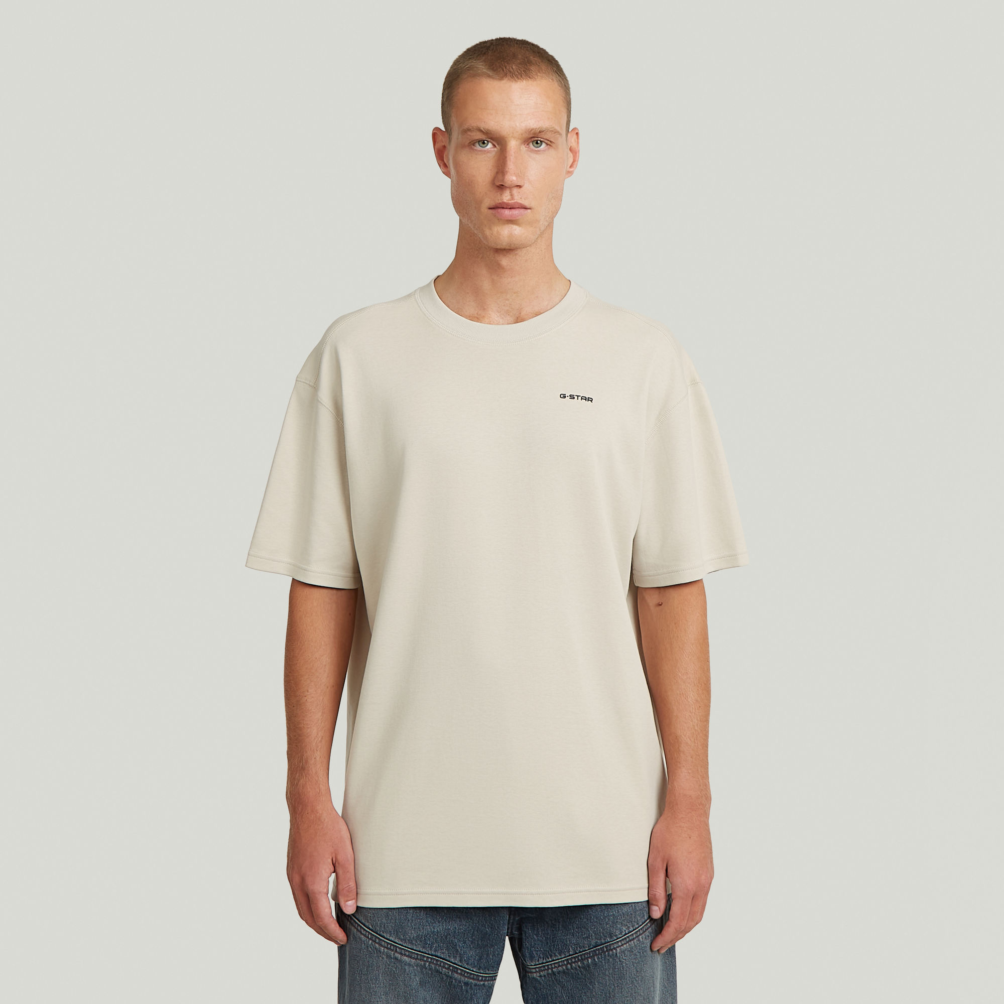 

Rib Insert Relaxed T-Shirt - Wit - Heren
