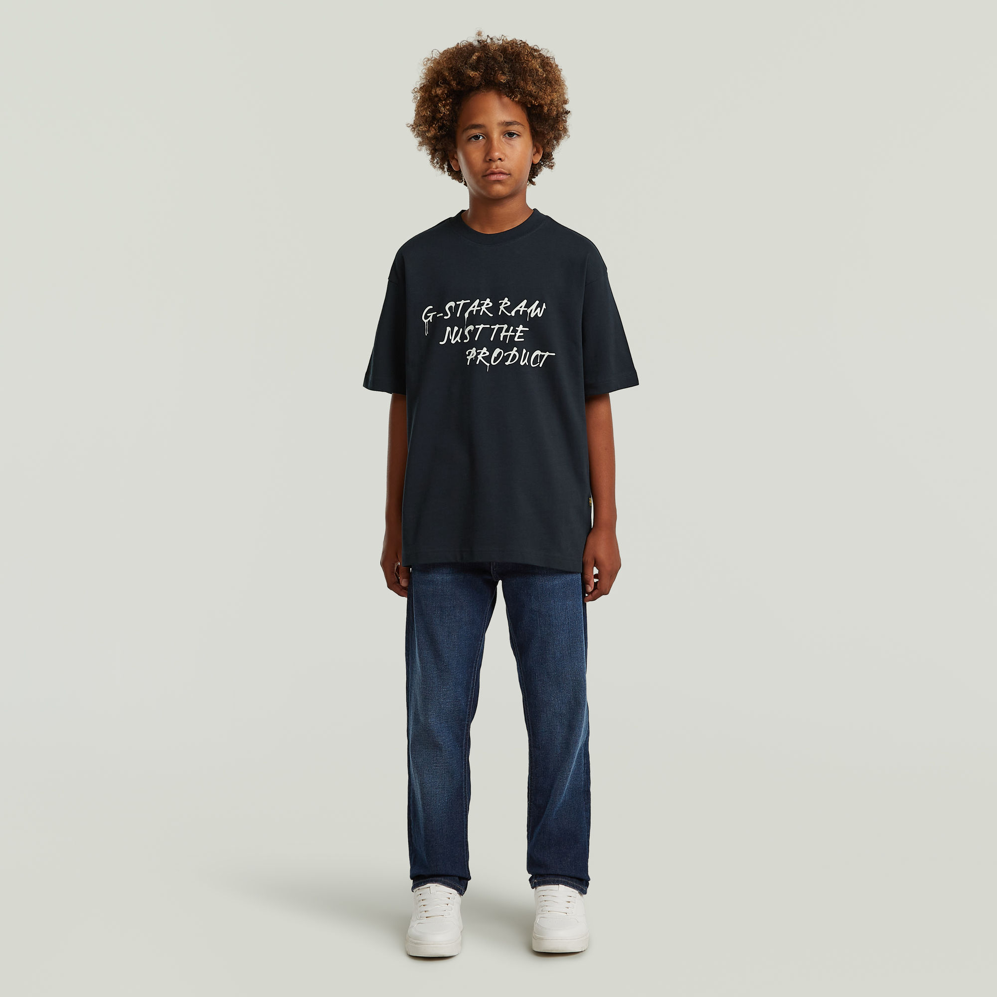 Thumbnail - Boys Oversized T-Shirt - Dunkelblau - jungen