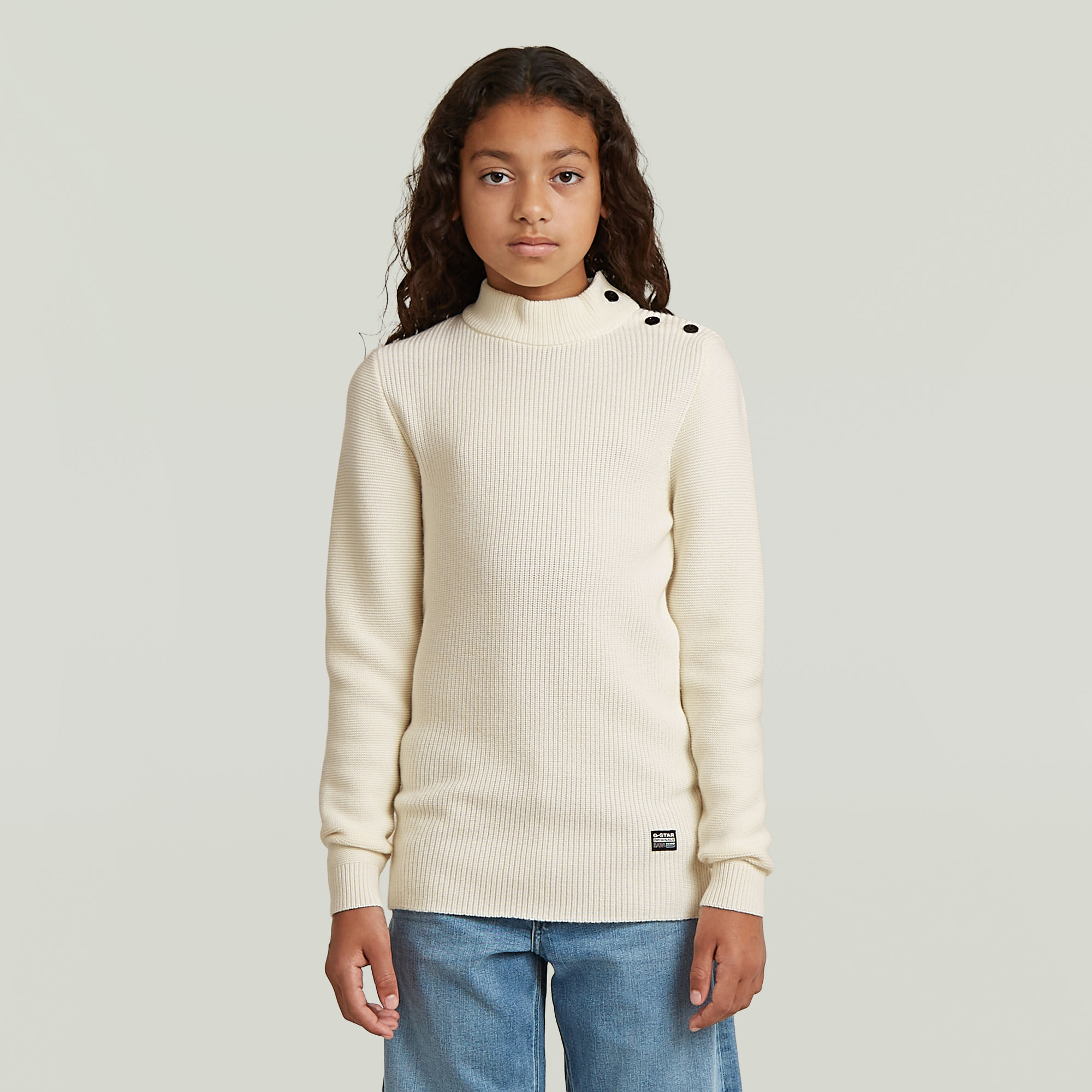 Girls Crew Button Knit Cardigan - Weiß - mädchen