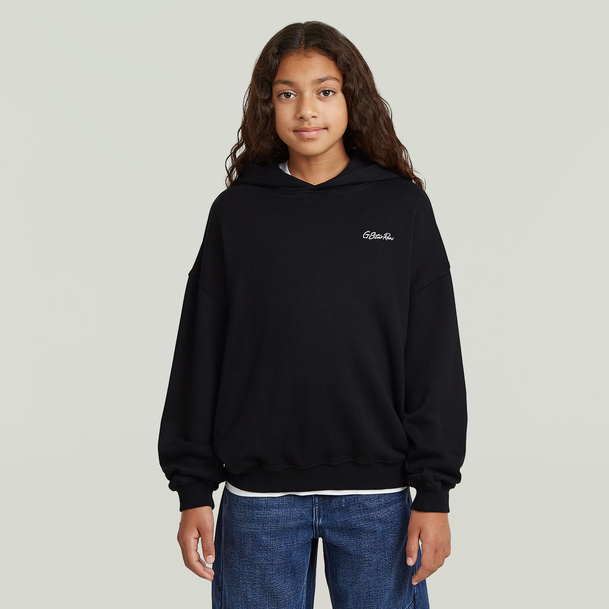 Girls Hooded Oversized Sweatshirt - Schwarz - mädchen