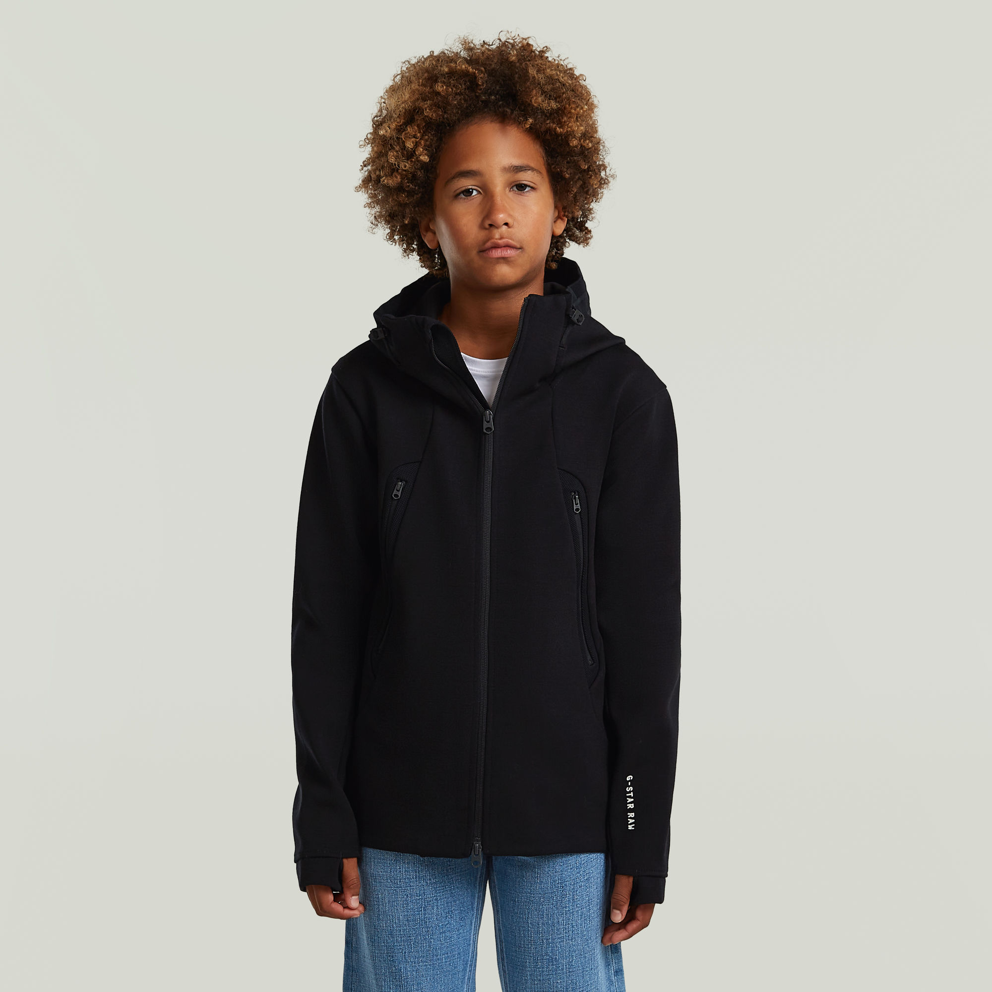 Boys Regular Hooded Full Zip Knit - Schwarz - jungen
