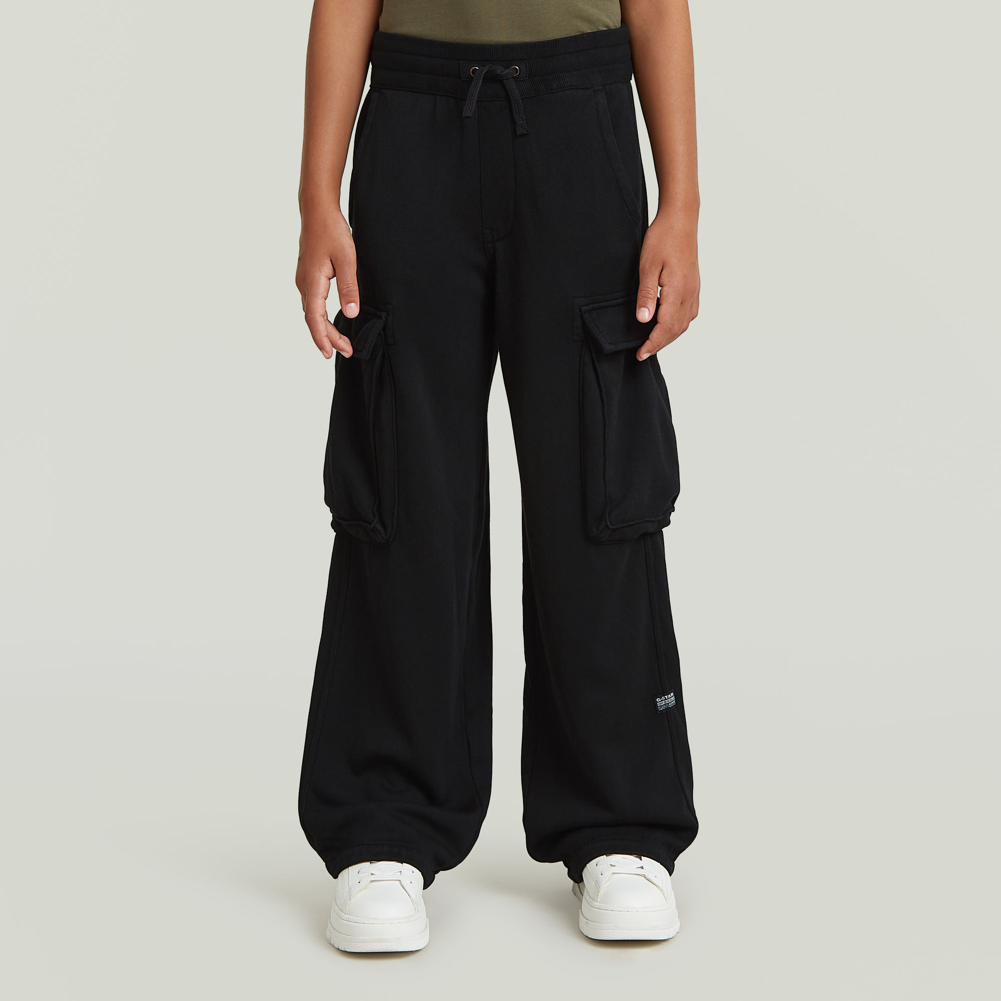 Girls High Waist Cargo Sweatpants - Schwarz - mädchen