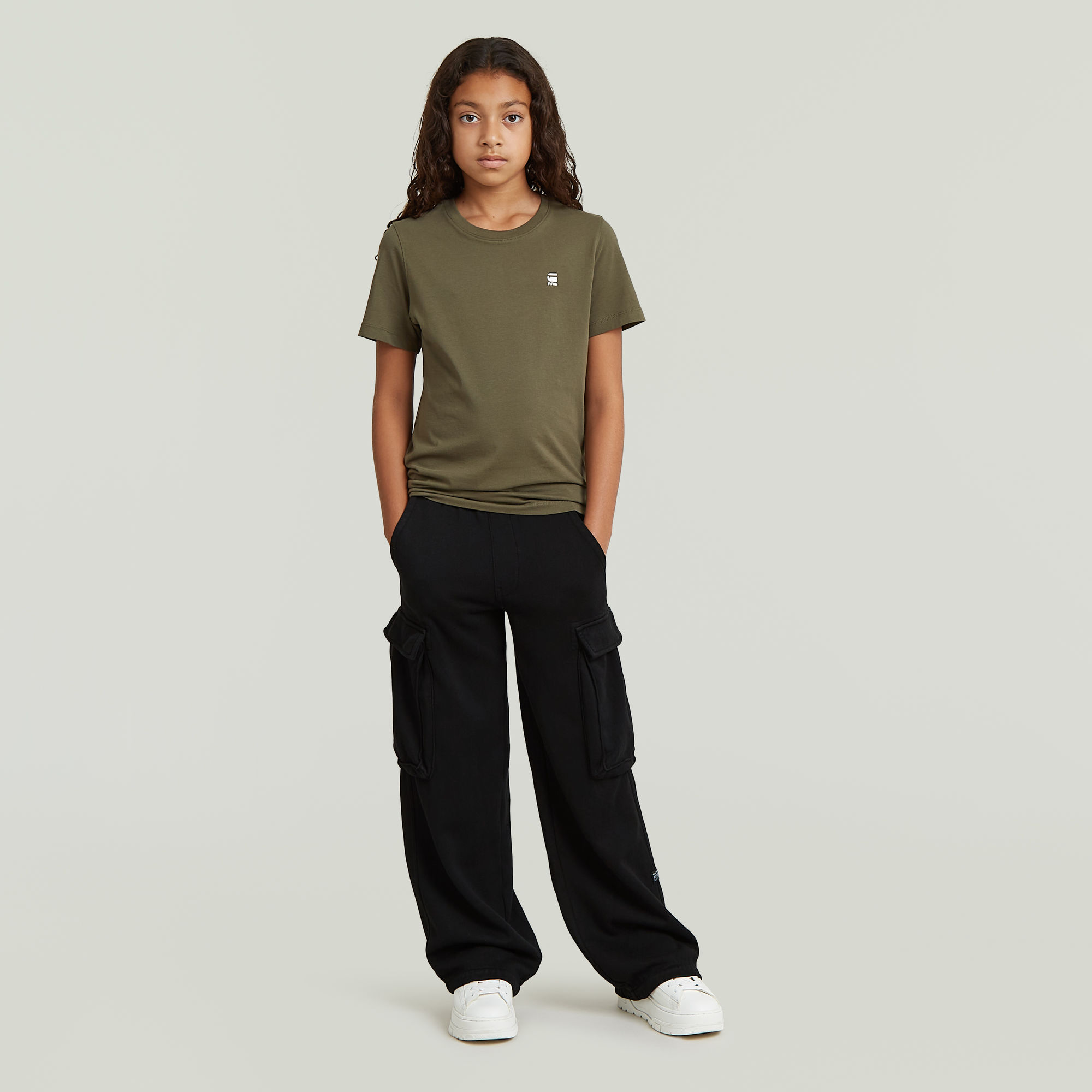 Thumbnail - Girls High Waist Cargo Sweatpants - Schwarz - mädchen