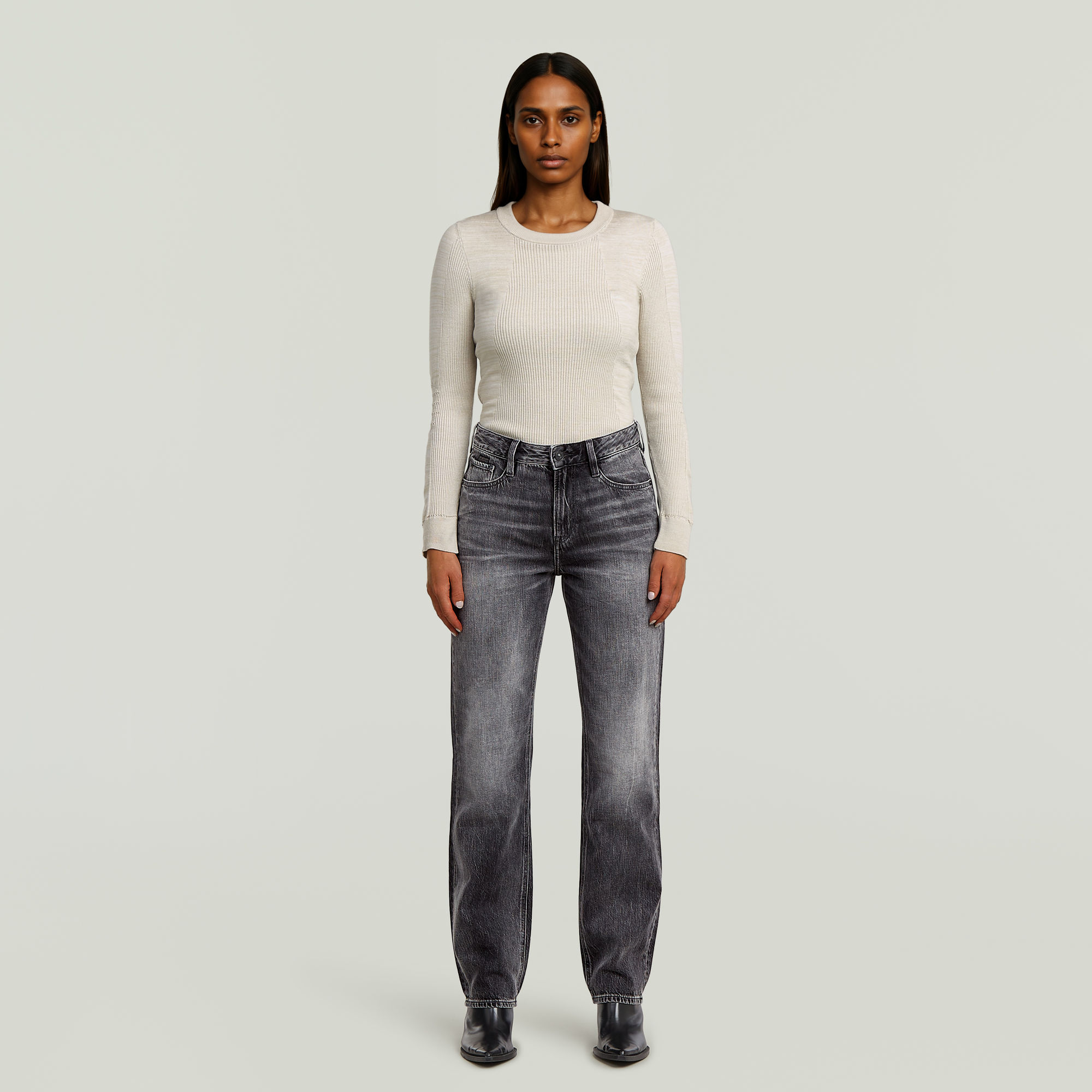 Thumbnail - Iggie Straight Jeans - Grau - Damen