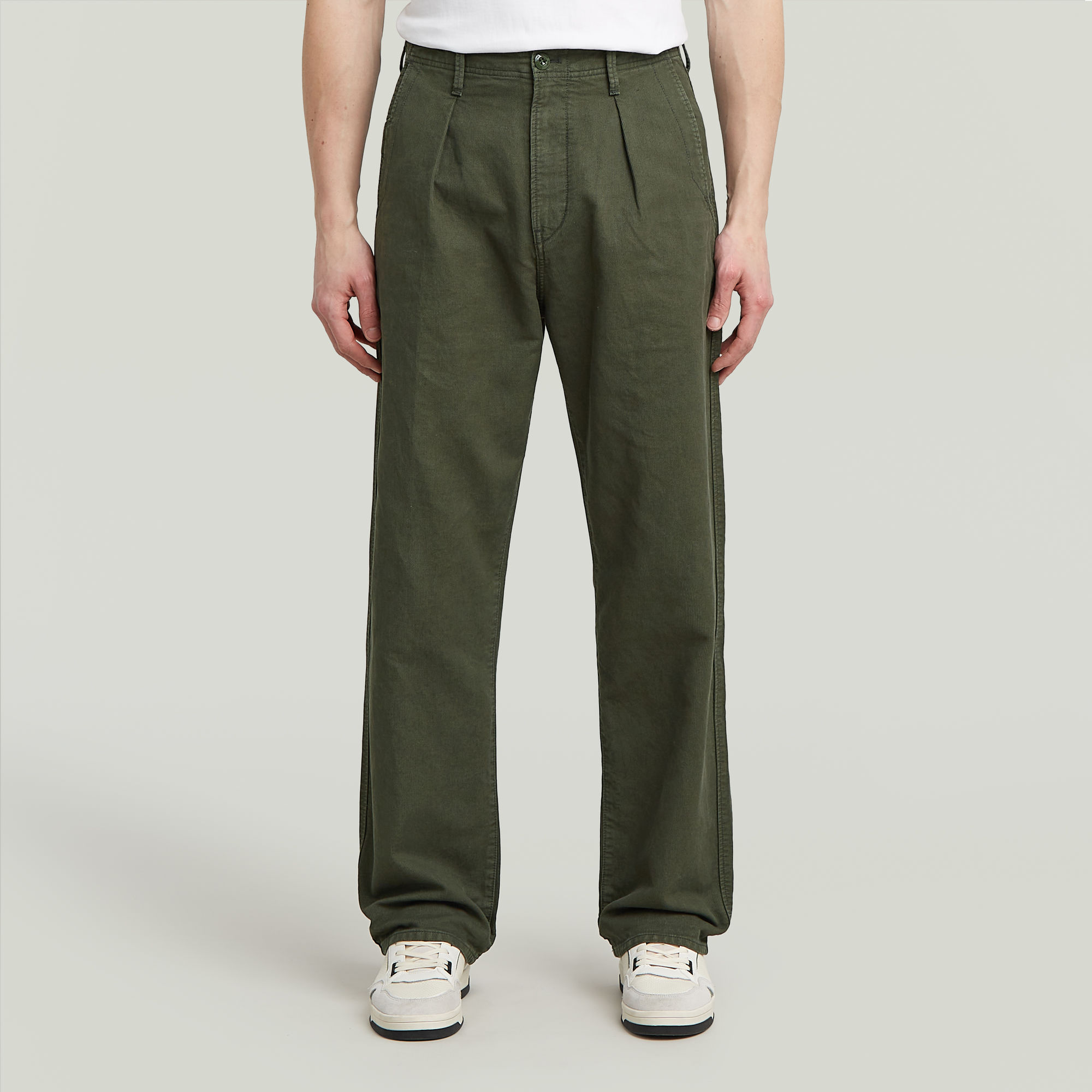 Pleated Chino Relaxed - Grau - Herren