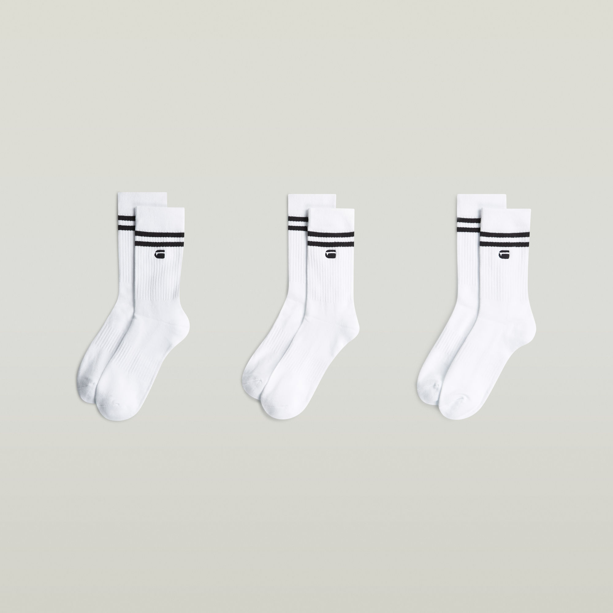 

Socks Stripe 3-Pack - White - Men