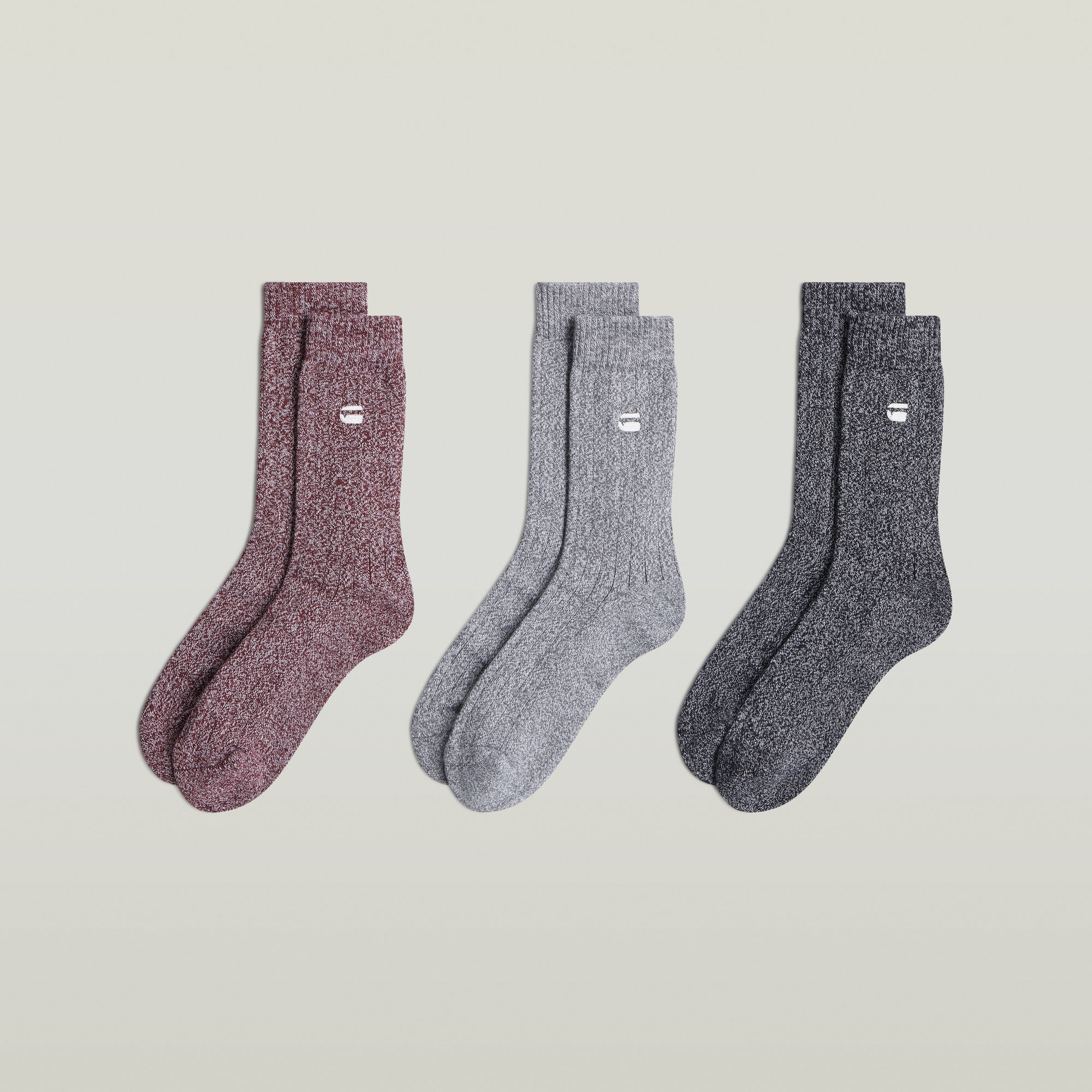 Sock Rib 3er-Pack - Mehrfarbig - Herren