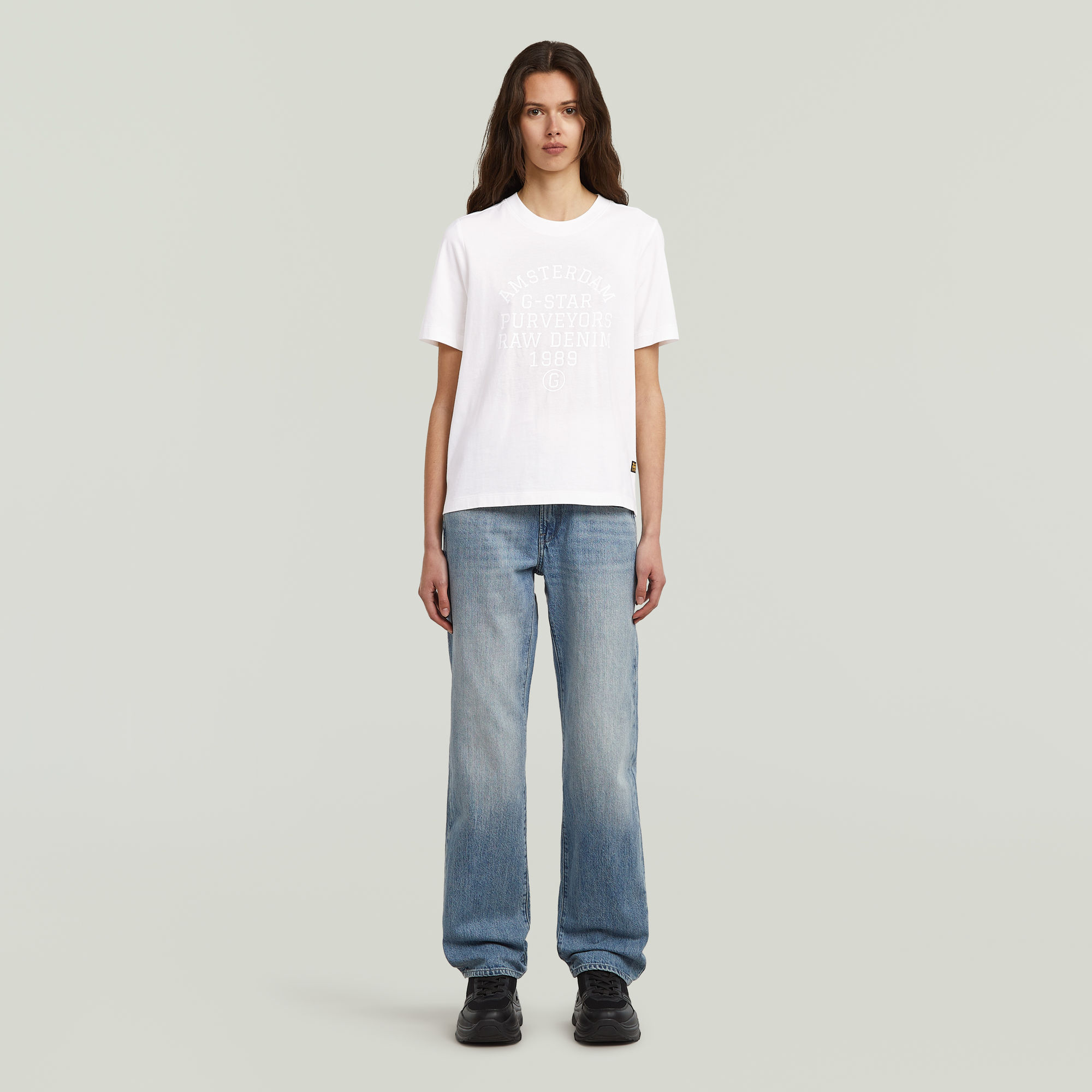 Thumbnail - Text Graphic T-Shirt - Weiß - Damen