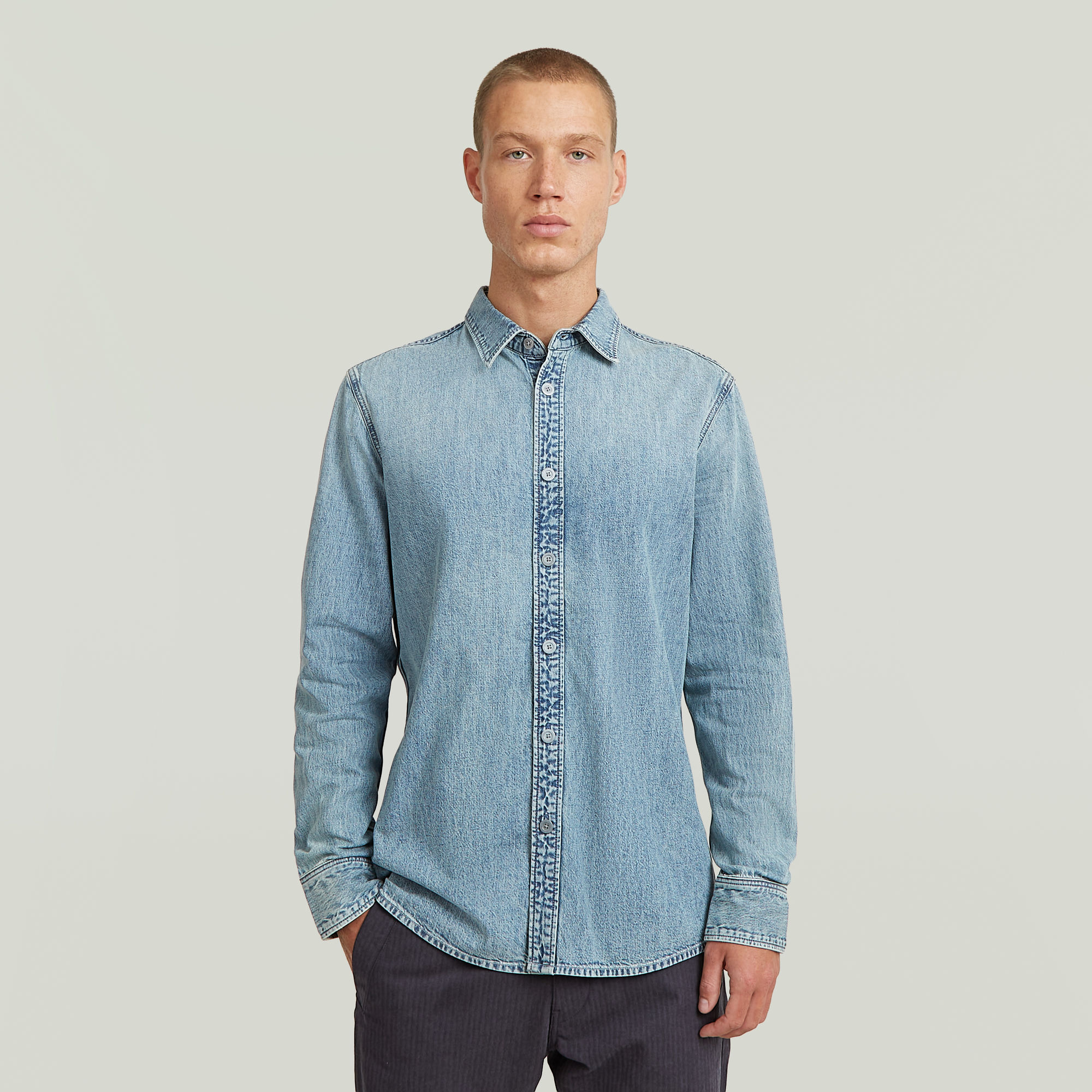 

Clean Slim Shirt - sun faded pacific blue - Men