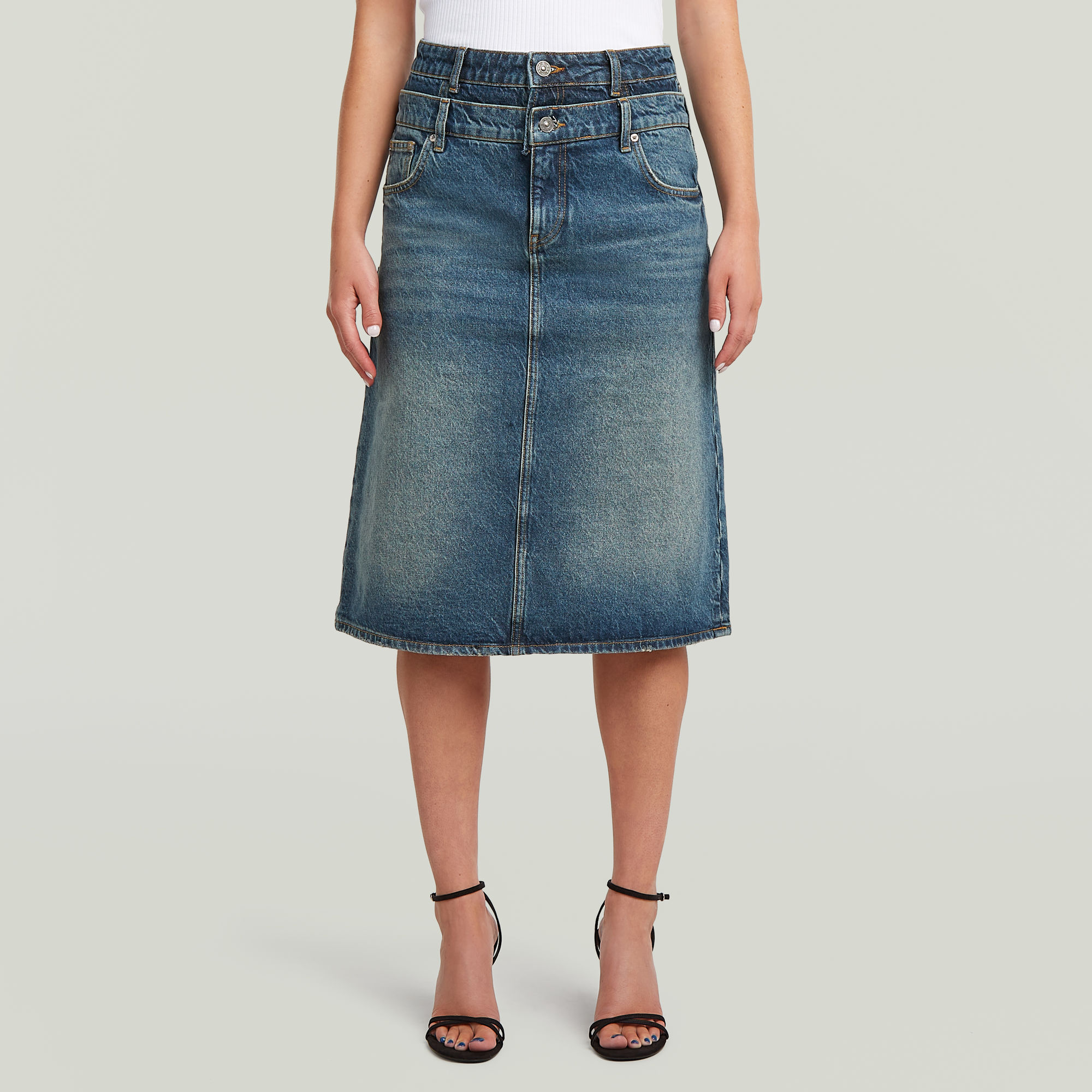 

Carter Double Waistband Skirt - Medium blue - Women