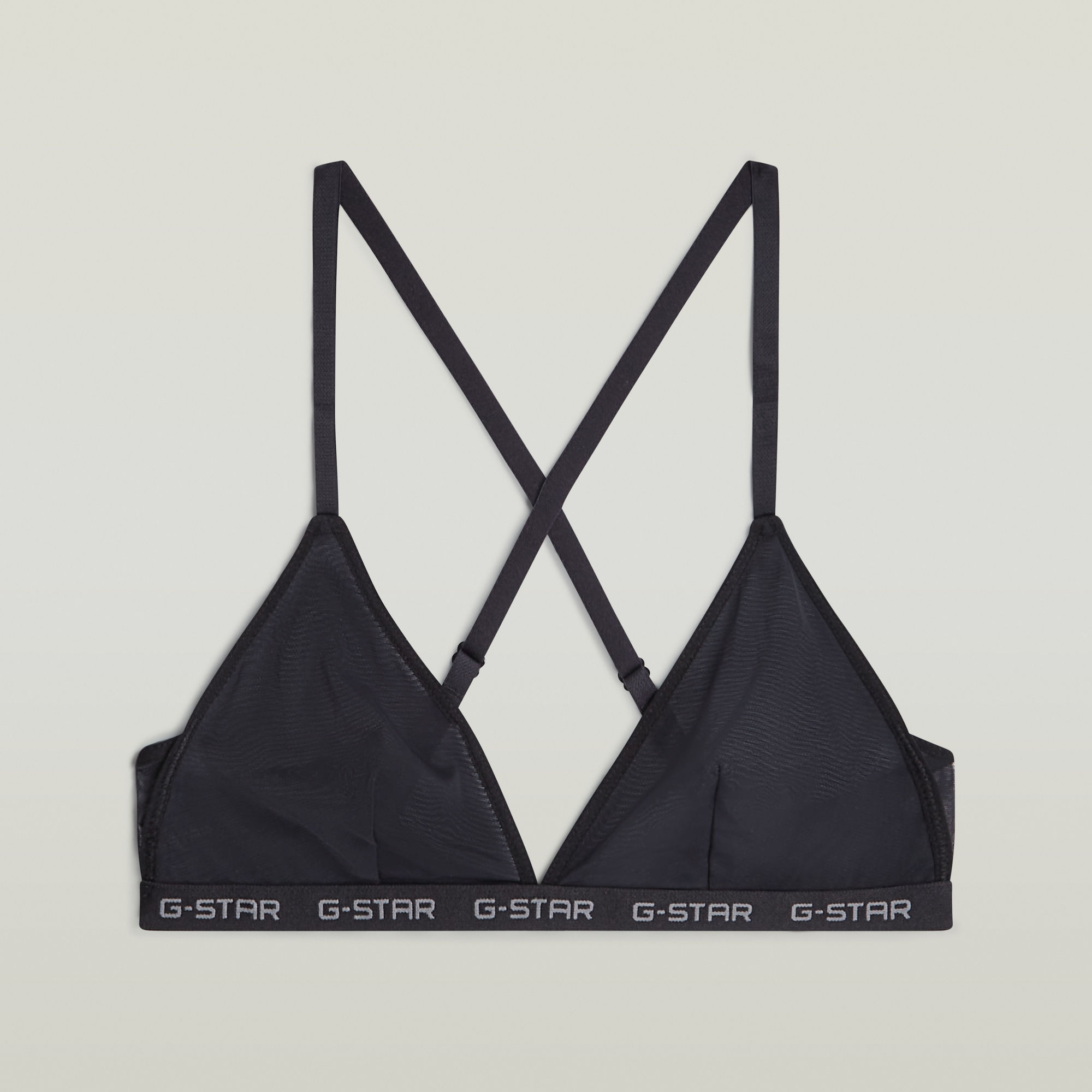 Thumbnail - Mesh Triangle Bralette 2er-Pack - Schwarz - Damen