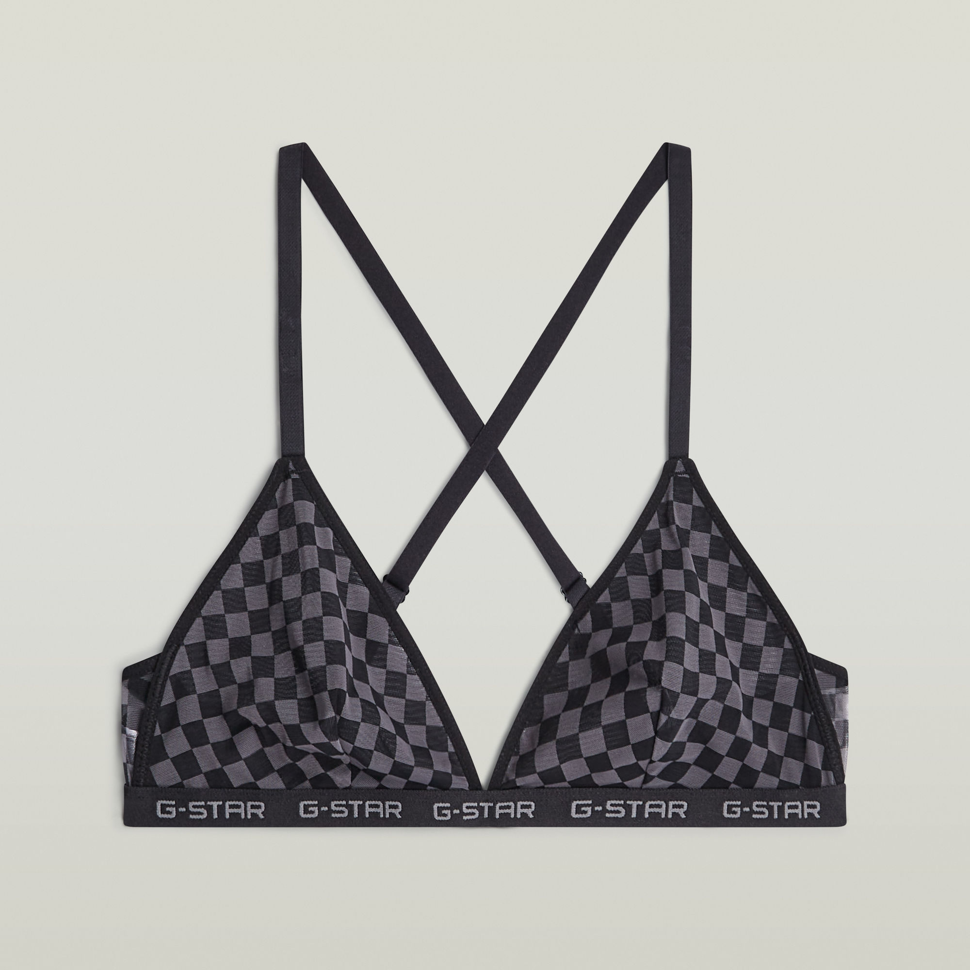 Thumbnail - Mesh Triangle Bralette 2er-Pack - Schwarz - Damen
