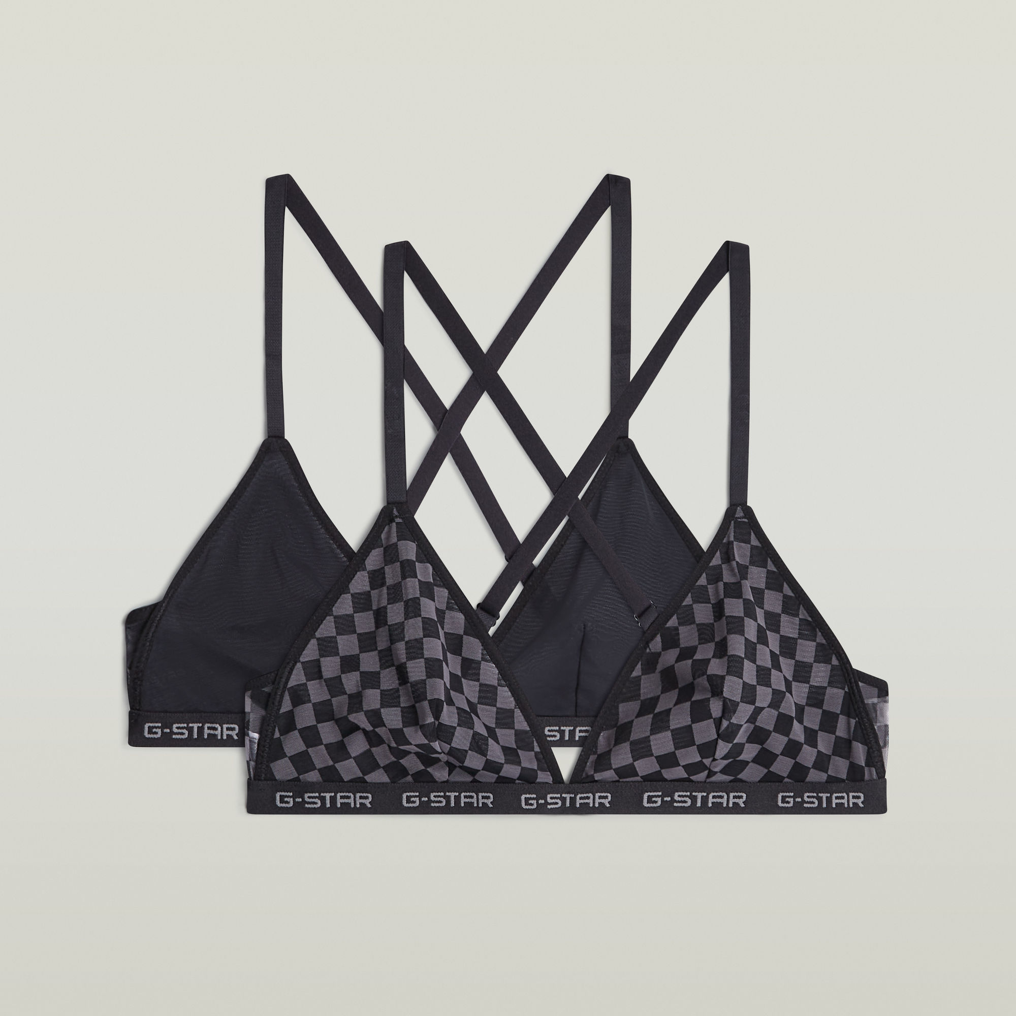 

Mesh Triangle Bralette 2-Pack - Black - Women