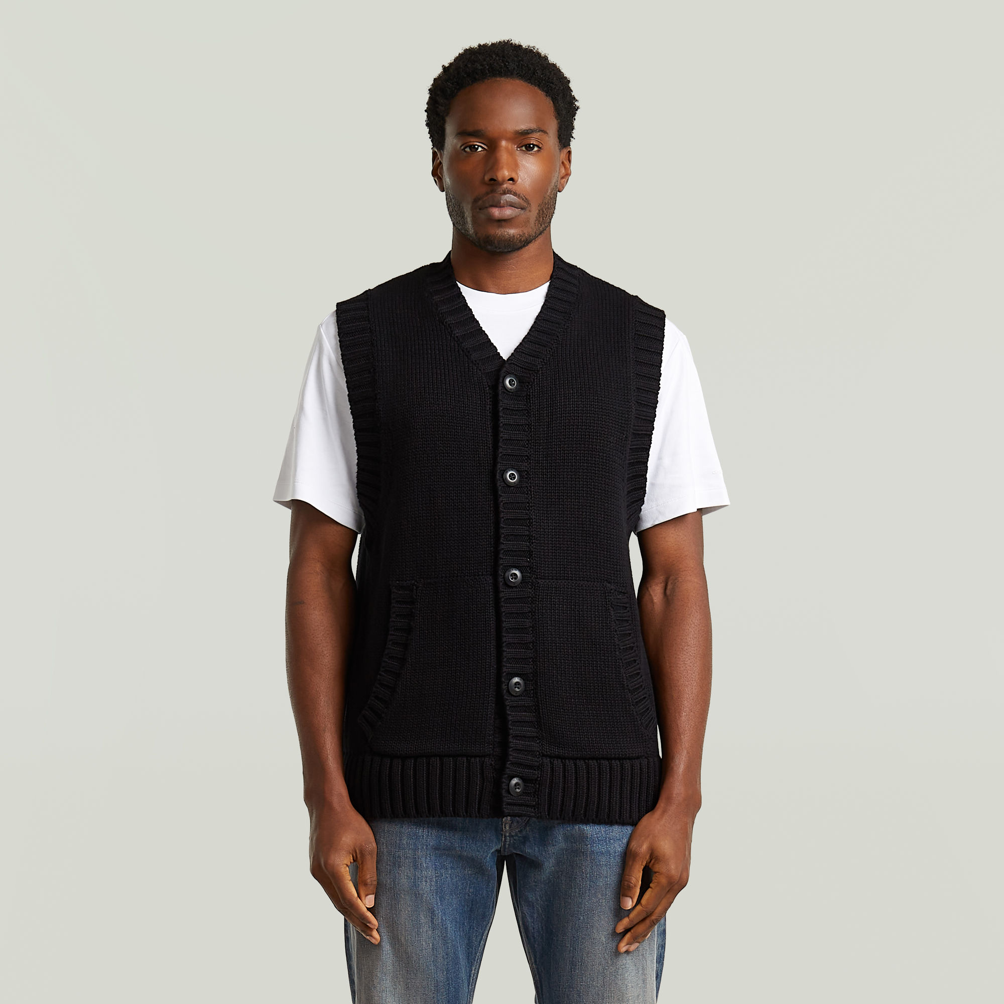 

Heavy Gebreid Vest - Zwart - Heren