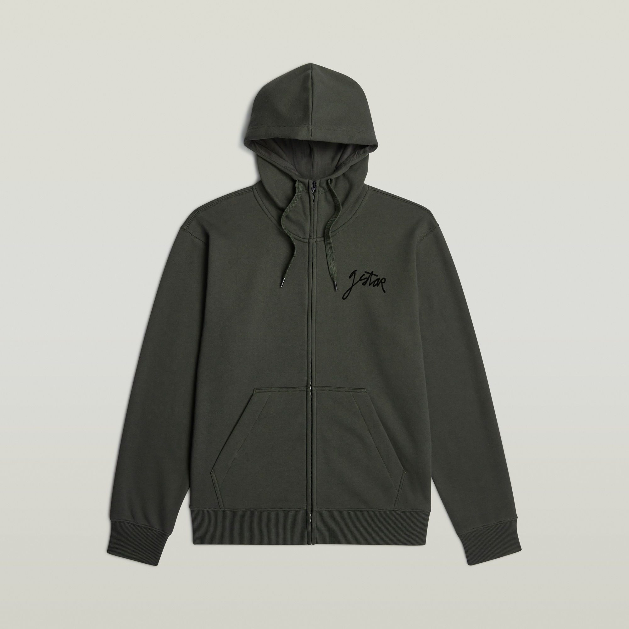 Script Hooded Zip Sweater - Grau - Herren