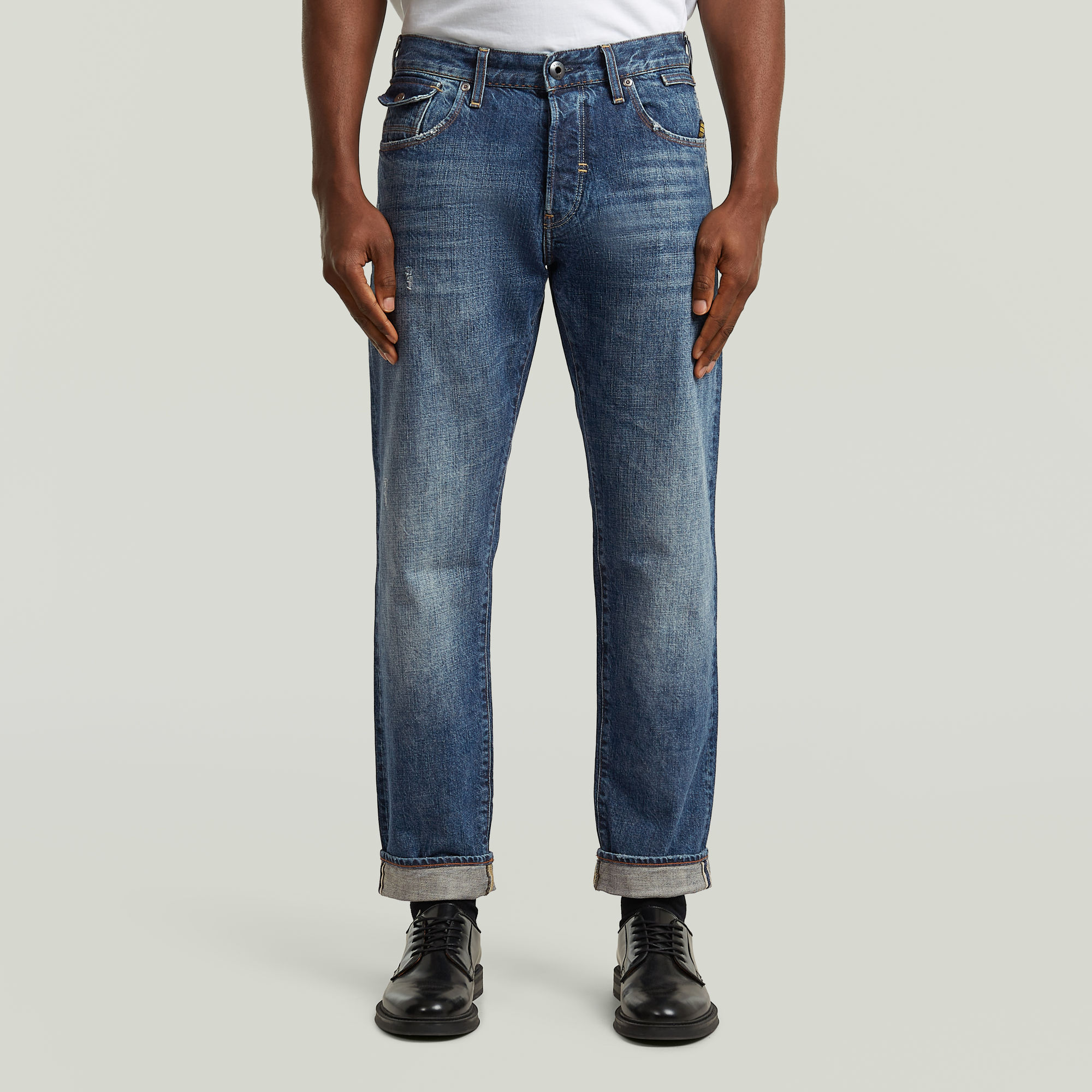 

Morry FWD Regular Tapered Selvedge Jeans - Midden blauw - Heren