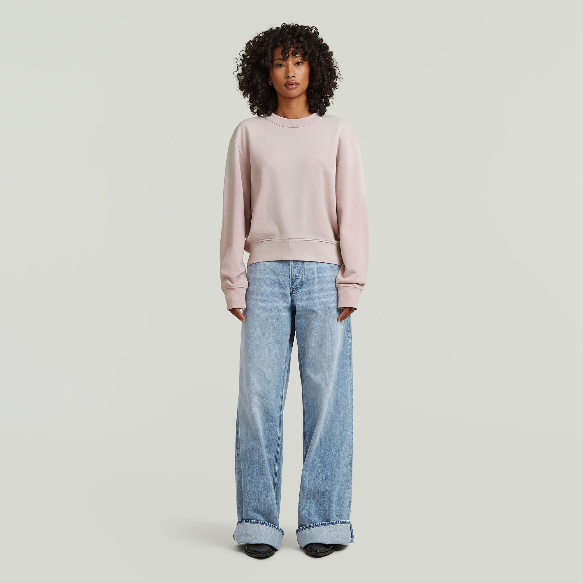 Thumbnail - Washed Relaxed Sweater - Pink - Damen