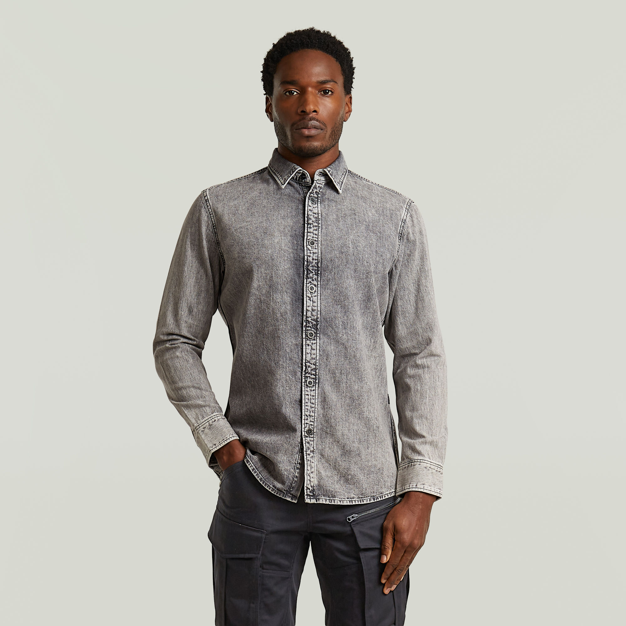 G-Star RAW Clean Slim Overhemd - Grijs - Heren