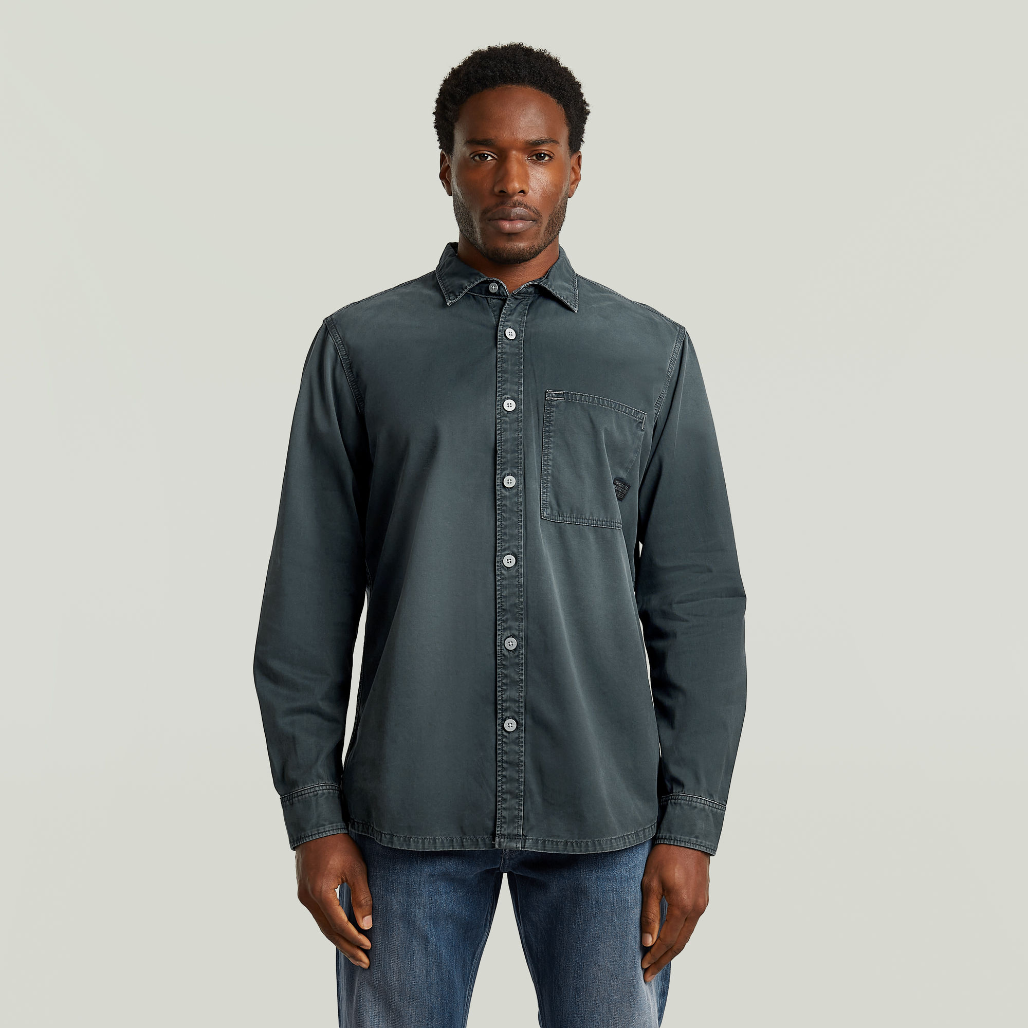 Regular One-Pocket Shirt - Schwarz - Herren