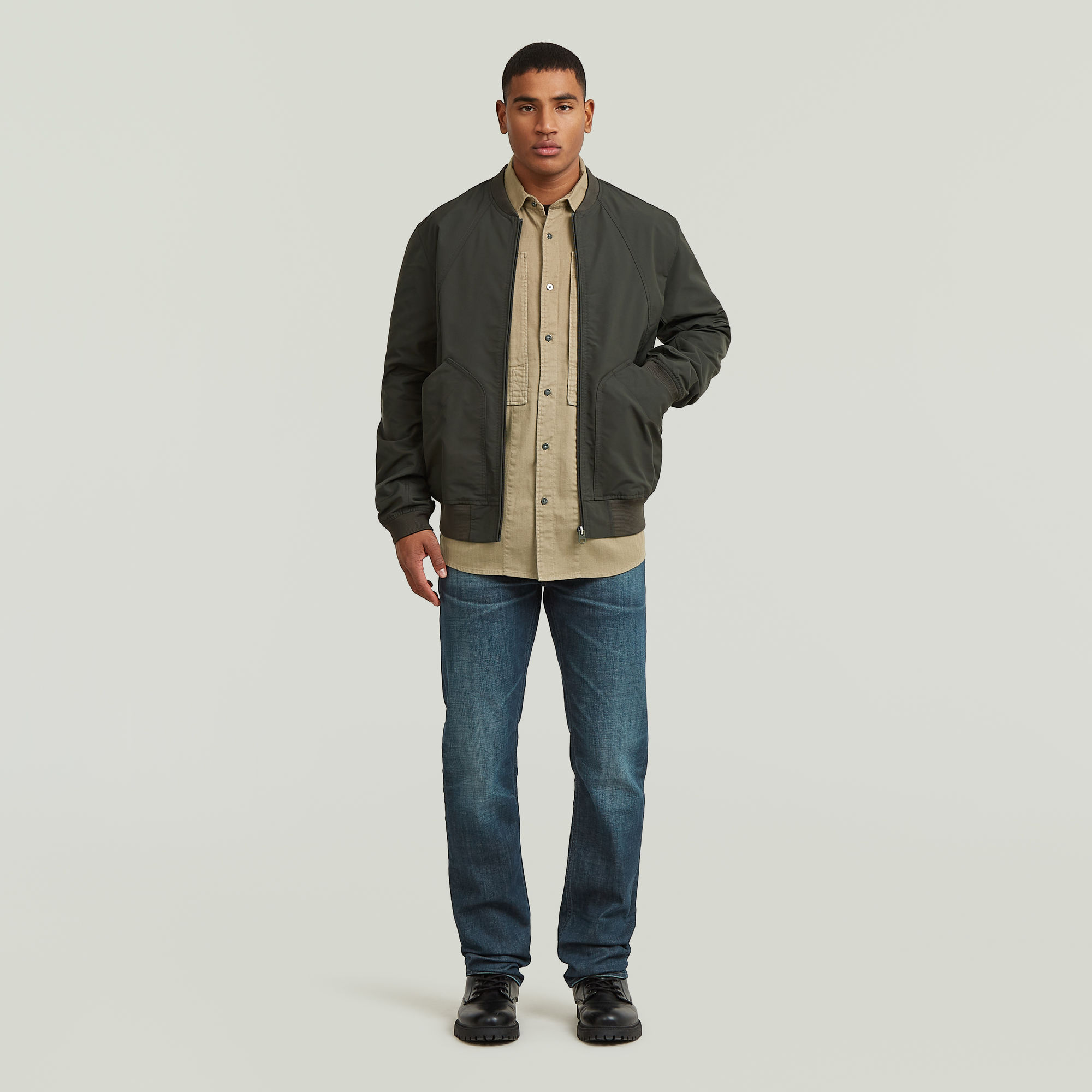 Thumbnail - Unpadded Bomberjacke - Grau - Herren