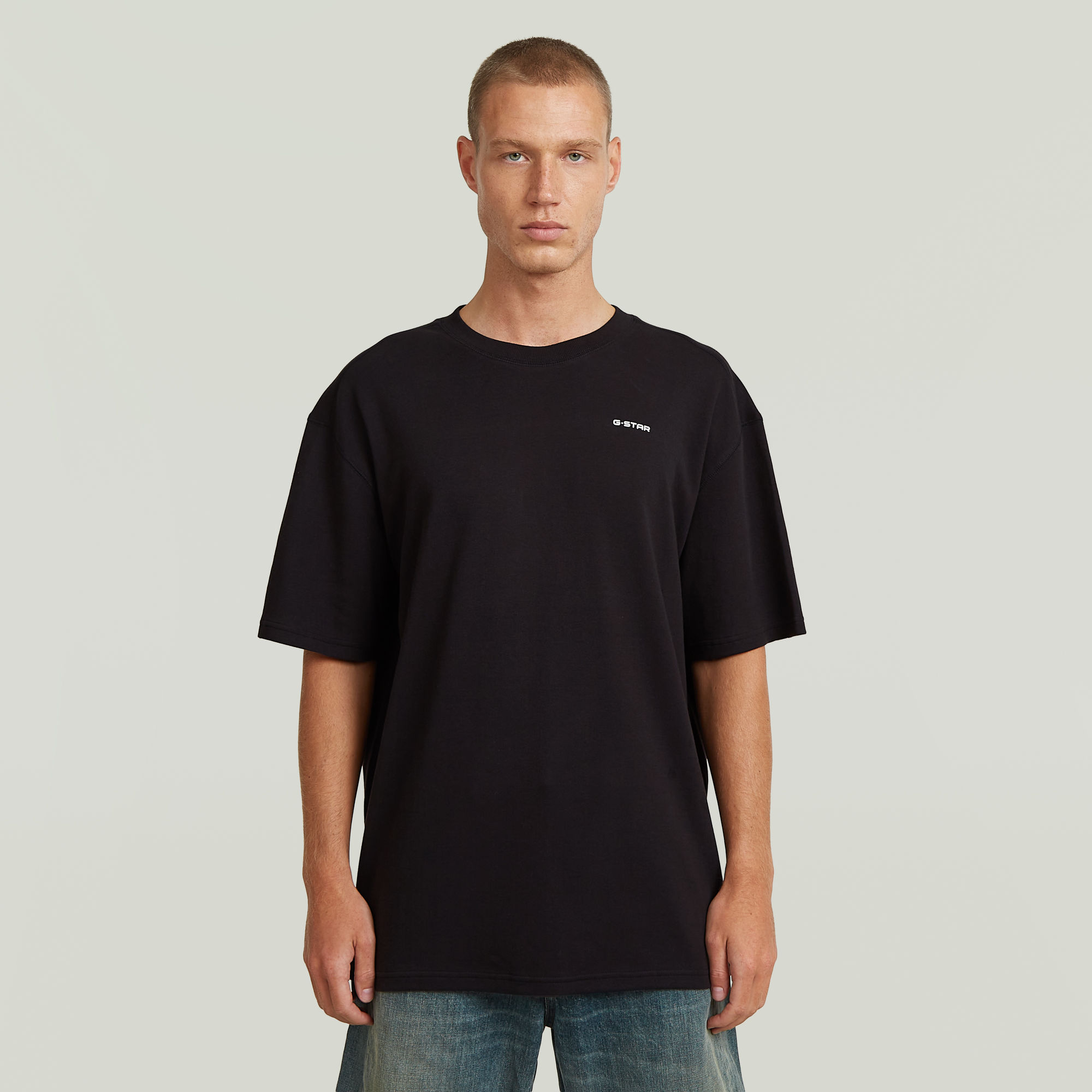 

Rib Insert Relaxed T-Shirt - Black - Men