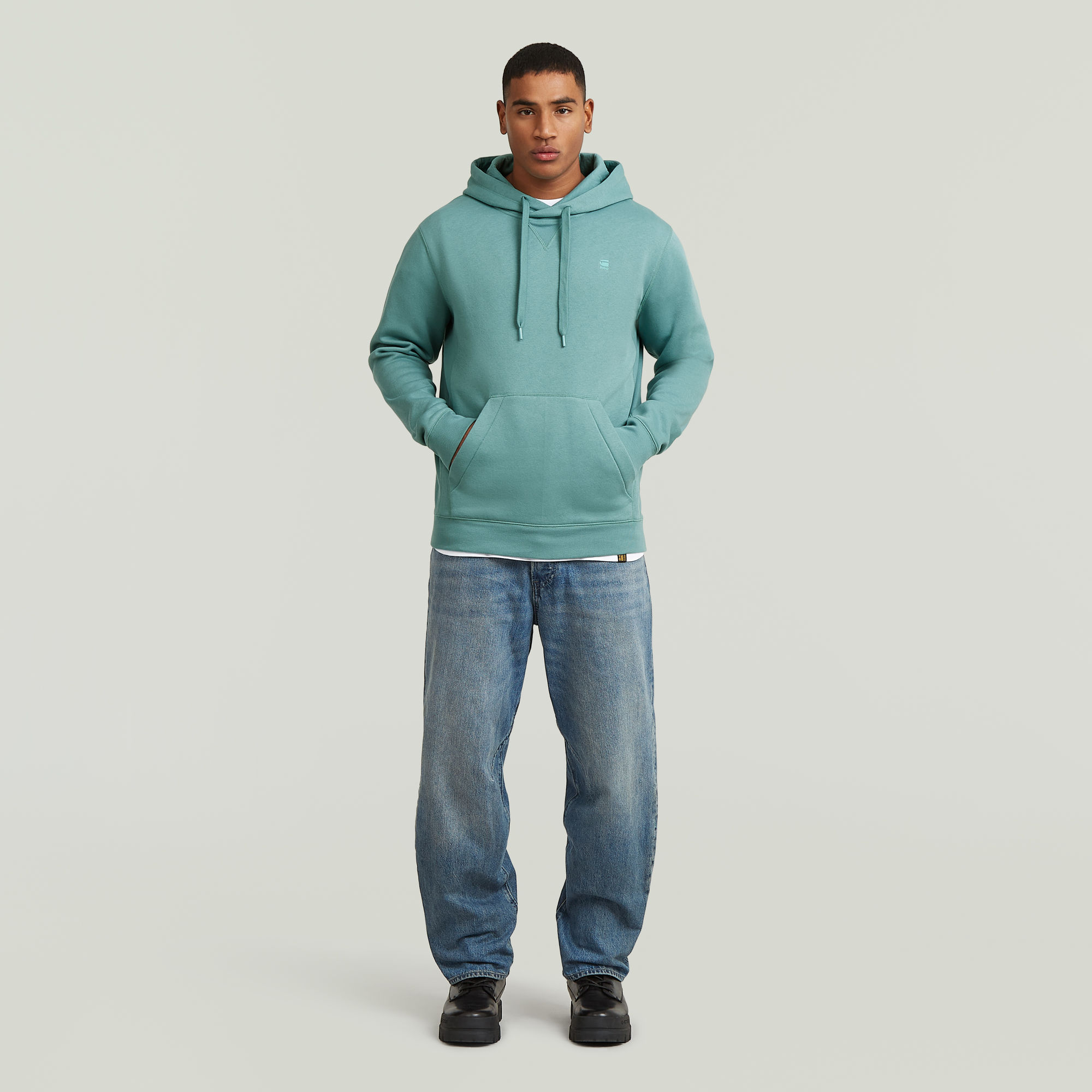 Thumbnail - Premium Core Hoodie Sweater - Mittelblau - Herren