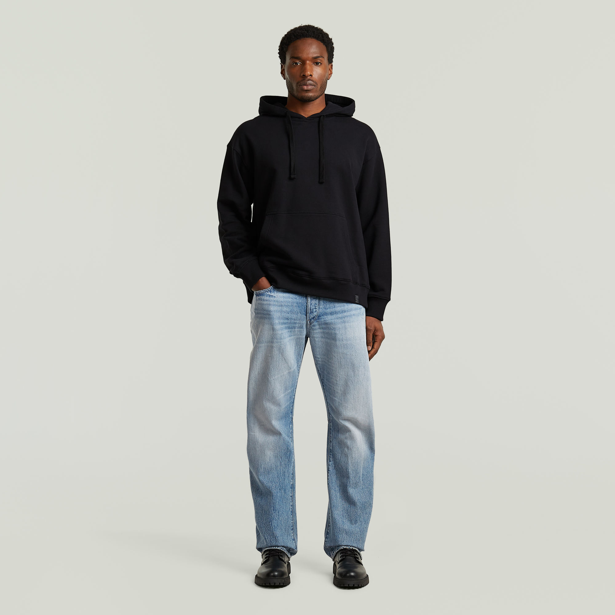 Thumbnail - GS-01 Relaxed Hoodie Sweatshirt - Schwarz - Herren