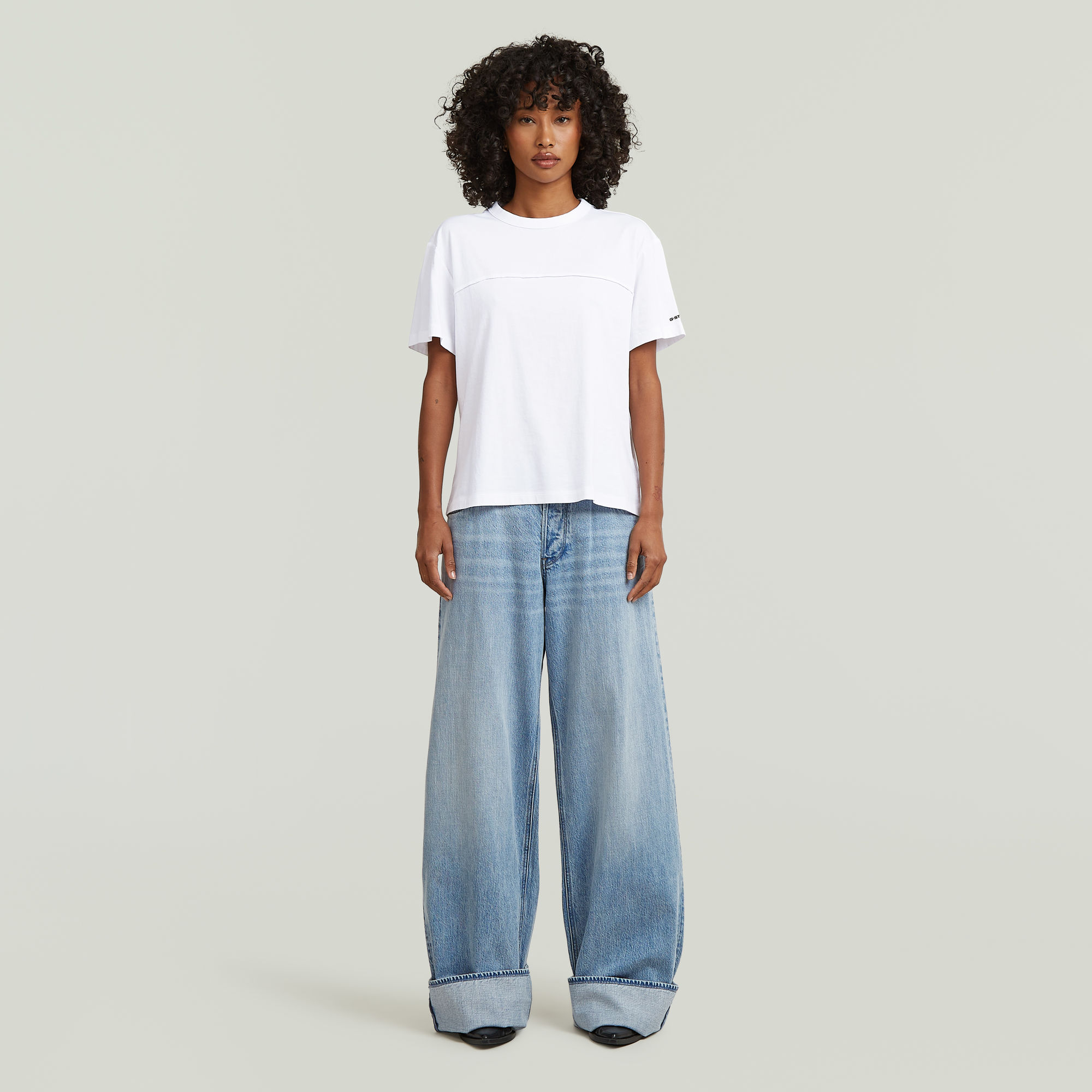 Thumbnail - Seam T-Shirt - Weiß - Damen