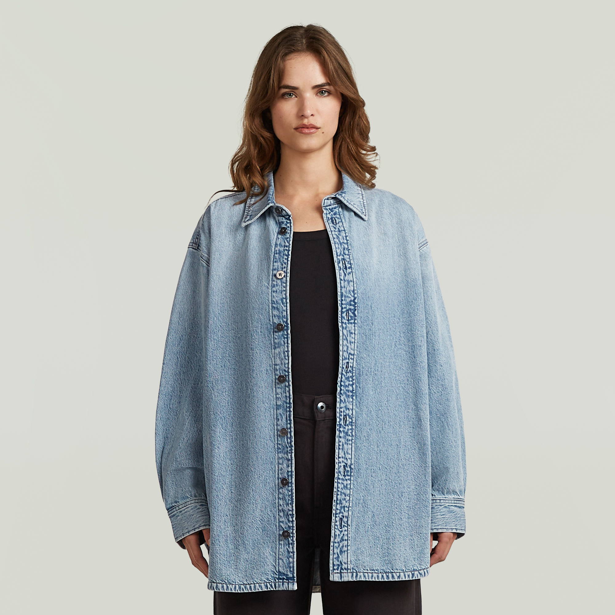 

Maxi Overshirt - Light blue - Women