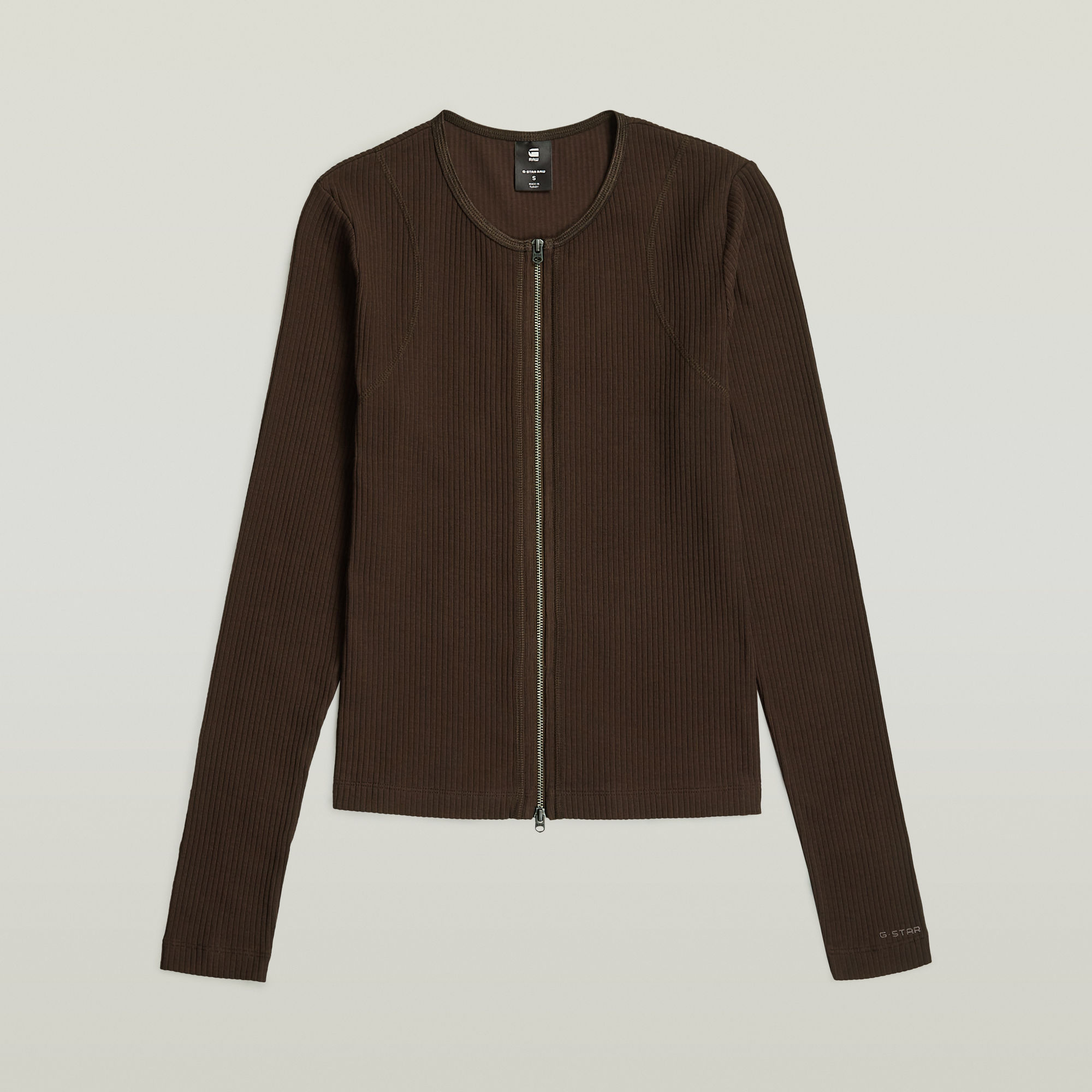 Thumbnail - 2-Way Slim Rib T-Shirt - Braun - Damen