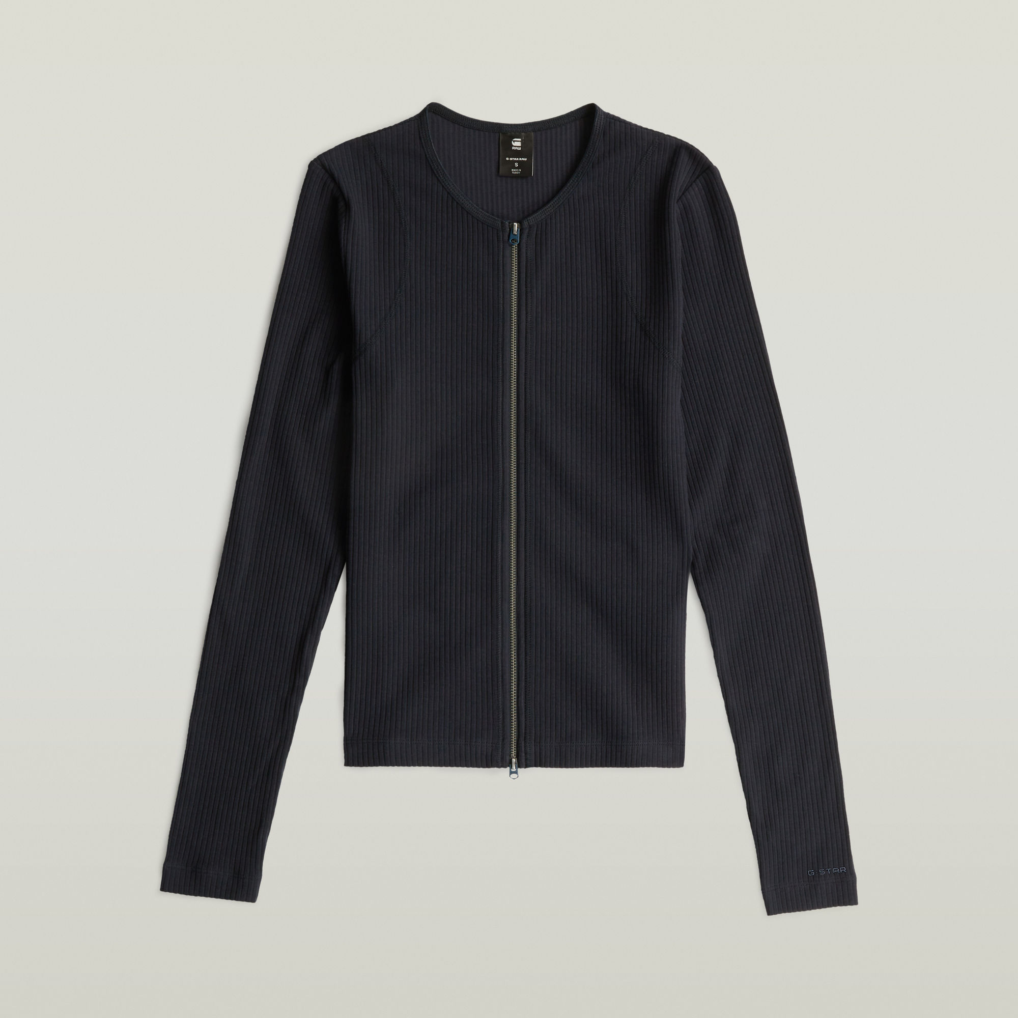 Thumbnail - 2 Way Slim Rib T-Shirt - Dunkelblau - Damen