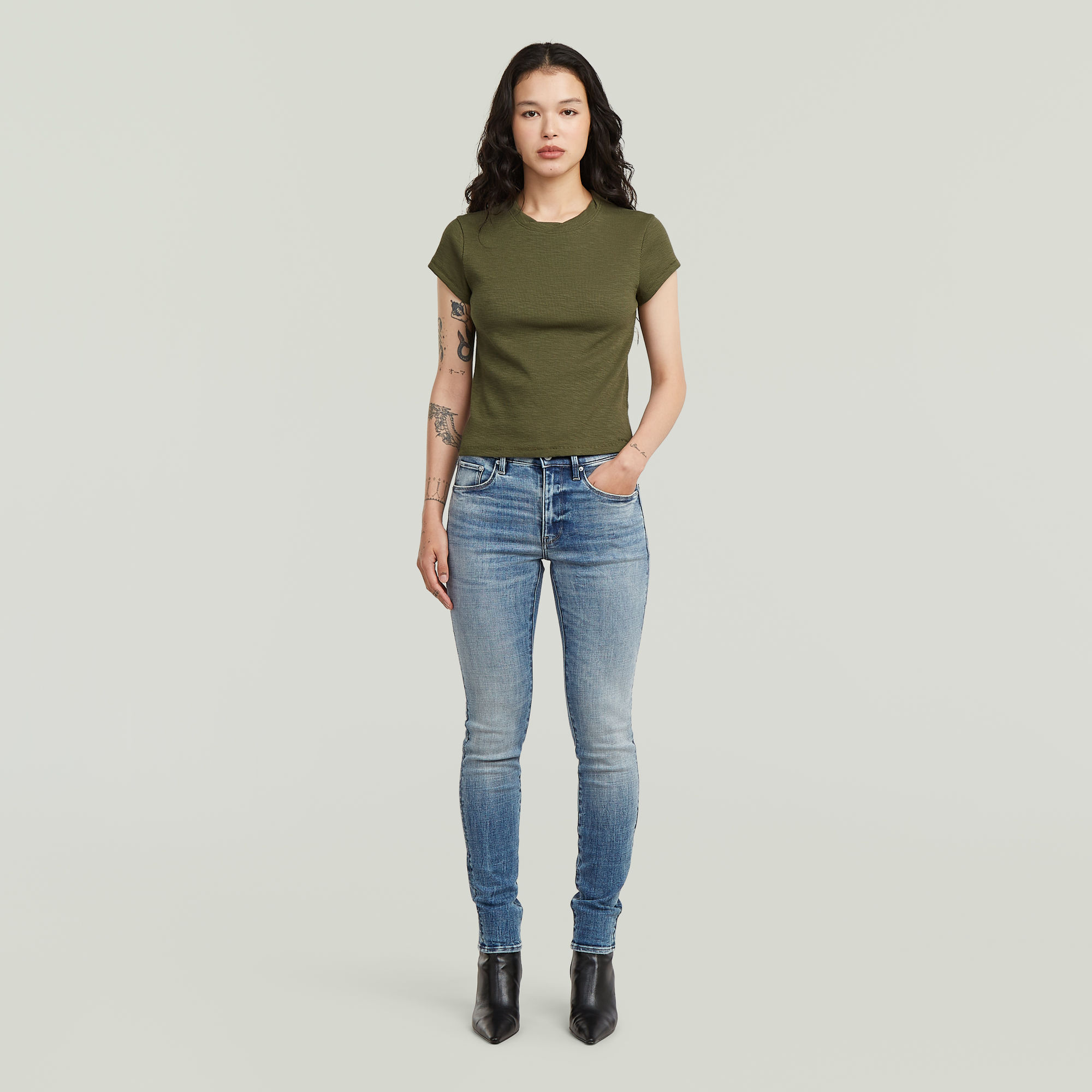 Thumbnail - 3301 Skinny Jeans - Mittelblau - Damen