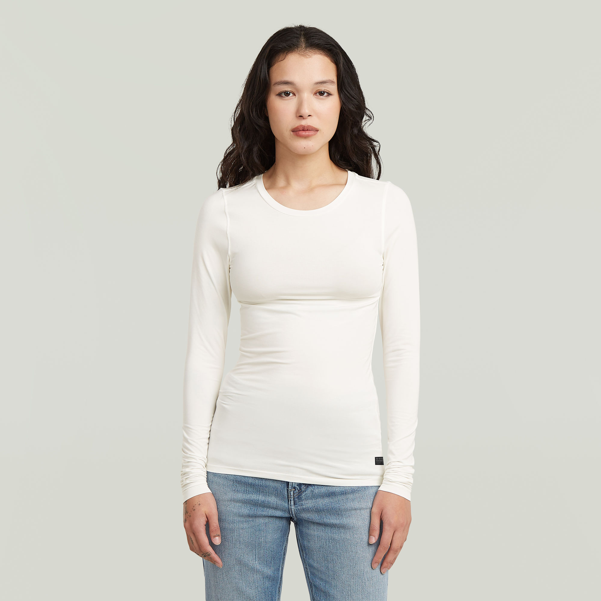 G-Star RAW 2nd Skin Longsleeve T-Shirt - Wit - Dames