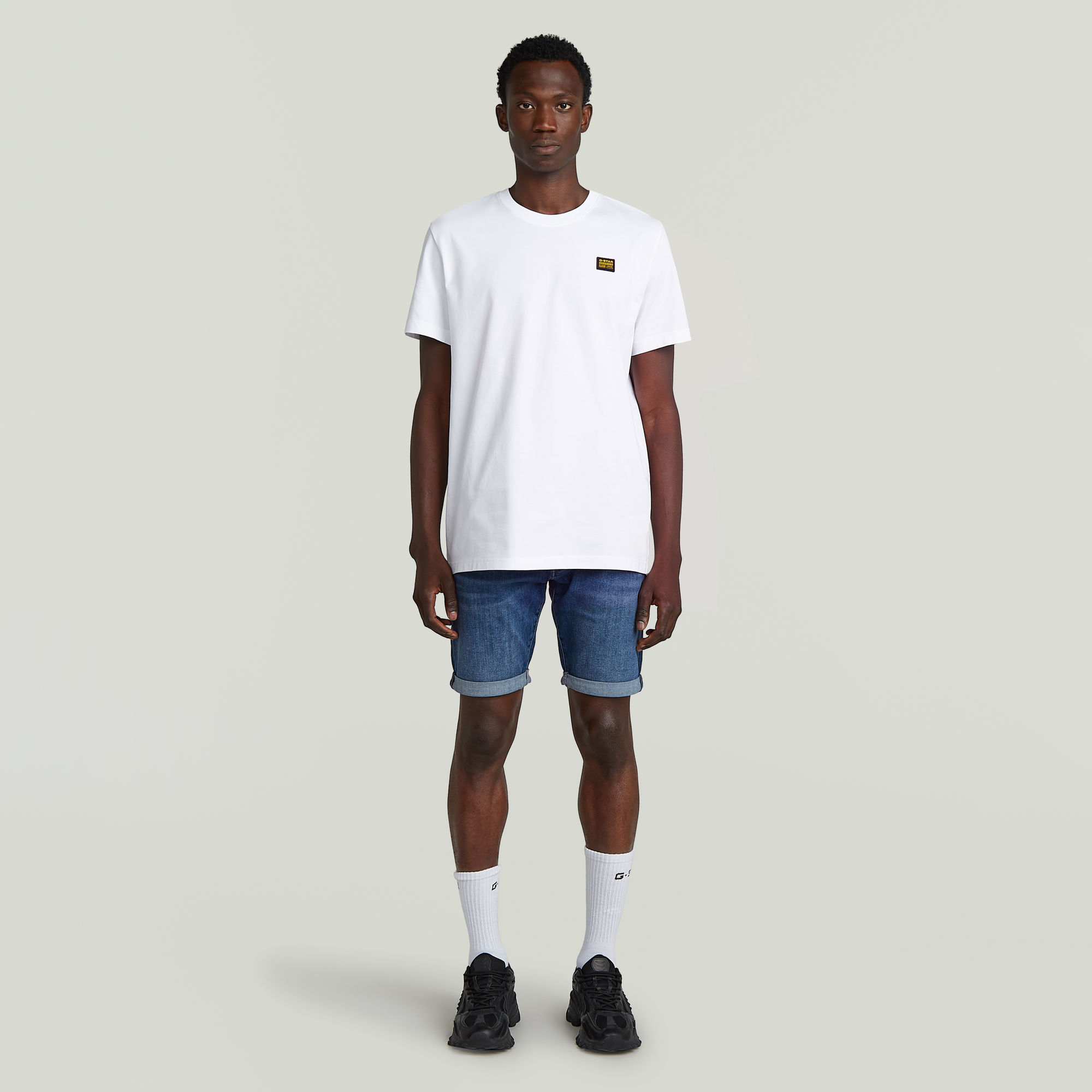 Thumbnail - 3301 Slim Denim Shorts - Mittelblau - Herren